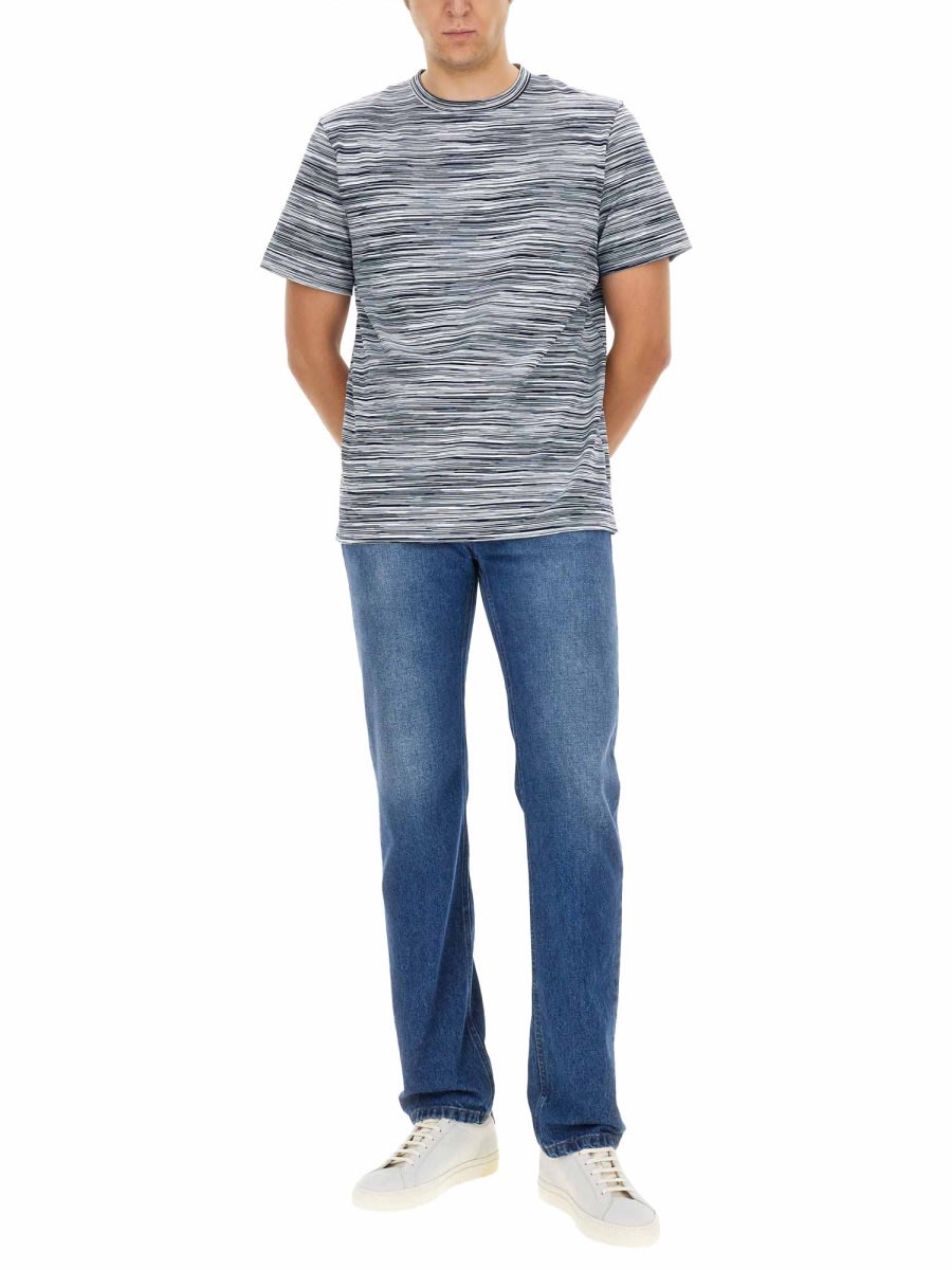 Shop Missoni Space Dyed T-shirt In Blue