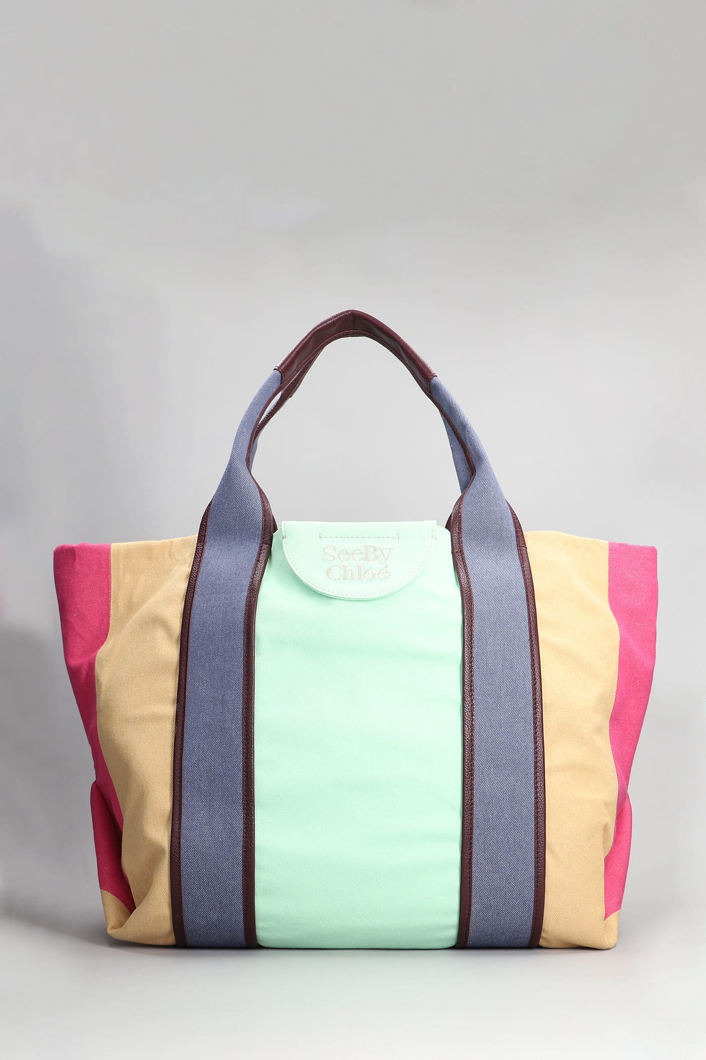 SEE BY CHLOÉ TOTE IN MULTICOLOR CANVAS