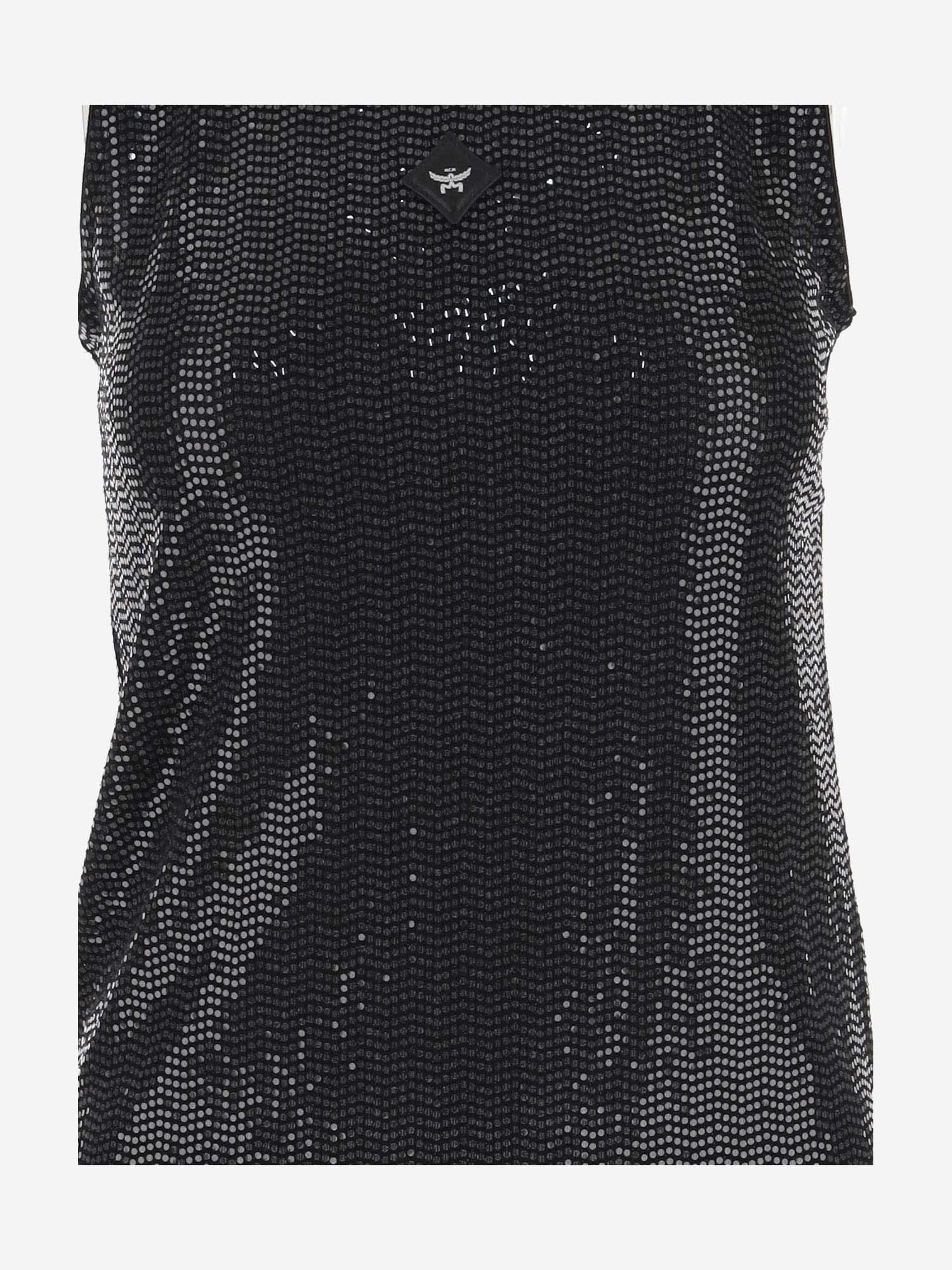 MCM STRETCH JERSEY TOP WITH SEQUINS 