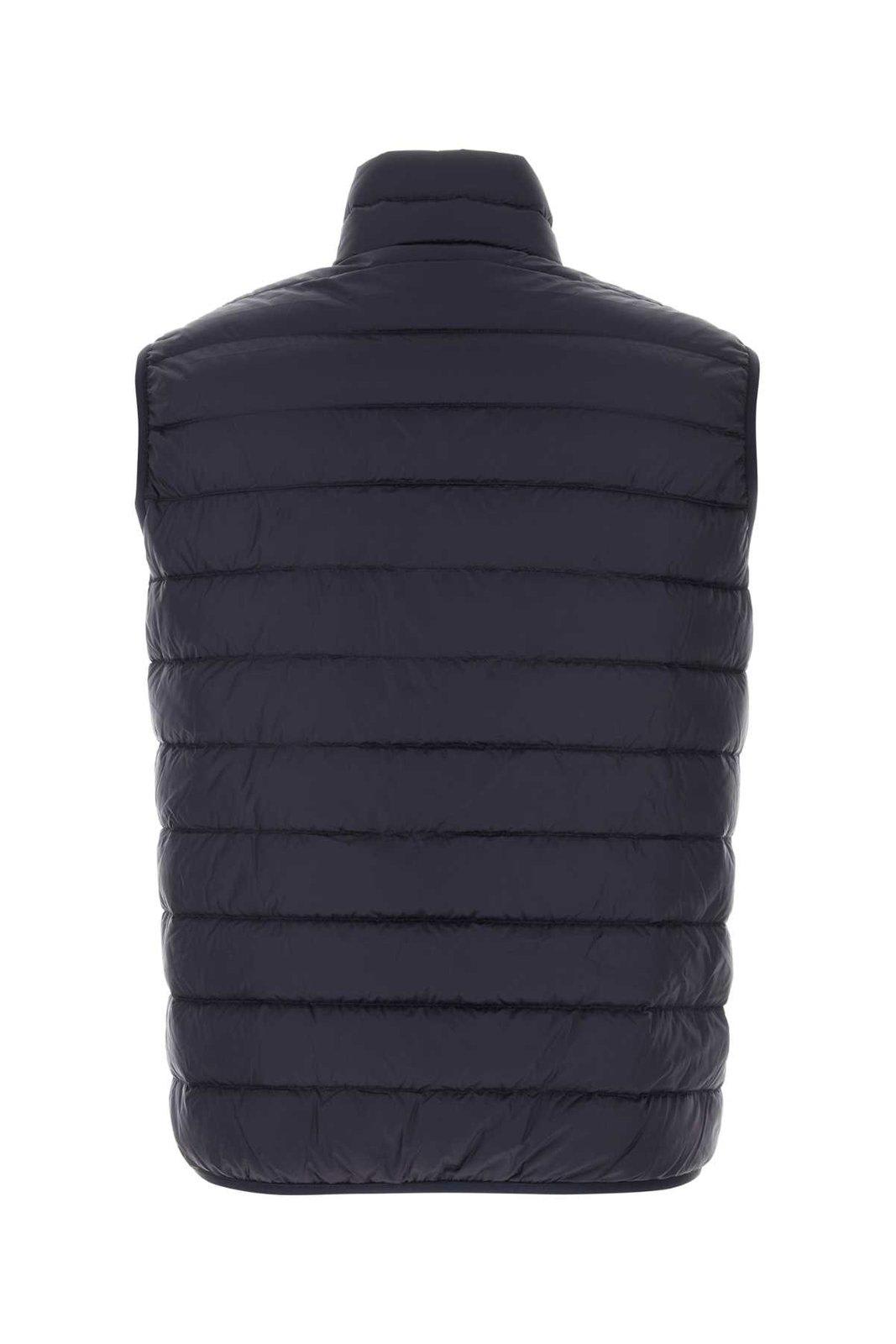 Shop Palm Angels High-neck Padded Gilet In Blu