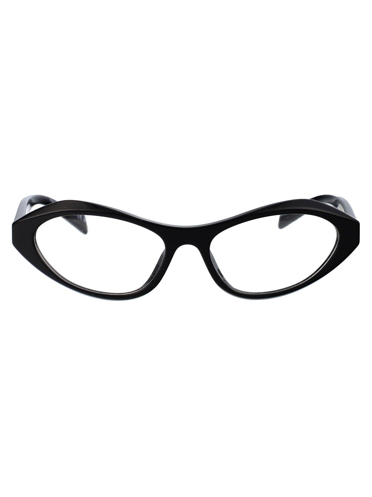 Shop Prada Cat-eye Frame Glasses In 16k1o1