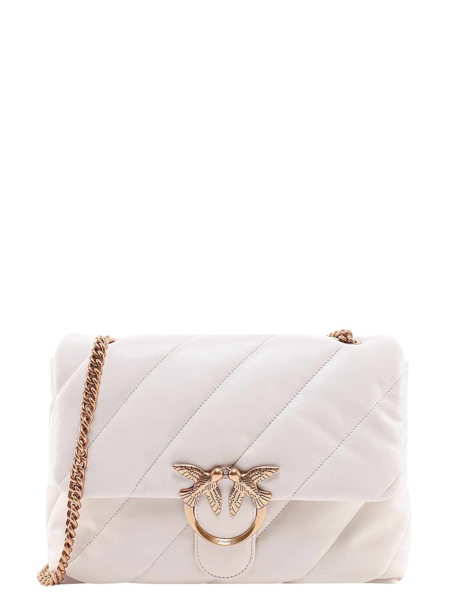 Pinko Love Big Puff Quilted Logo-embellished  Bag In White