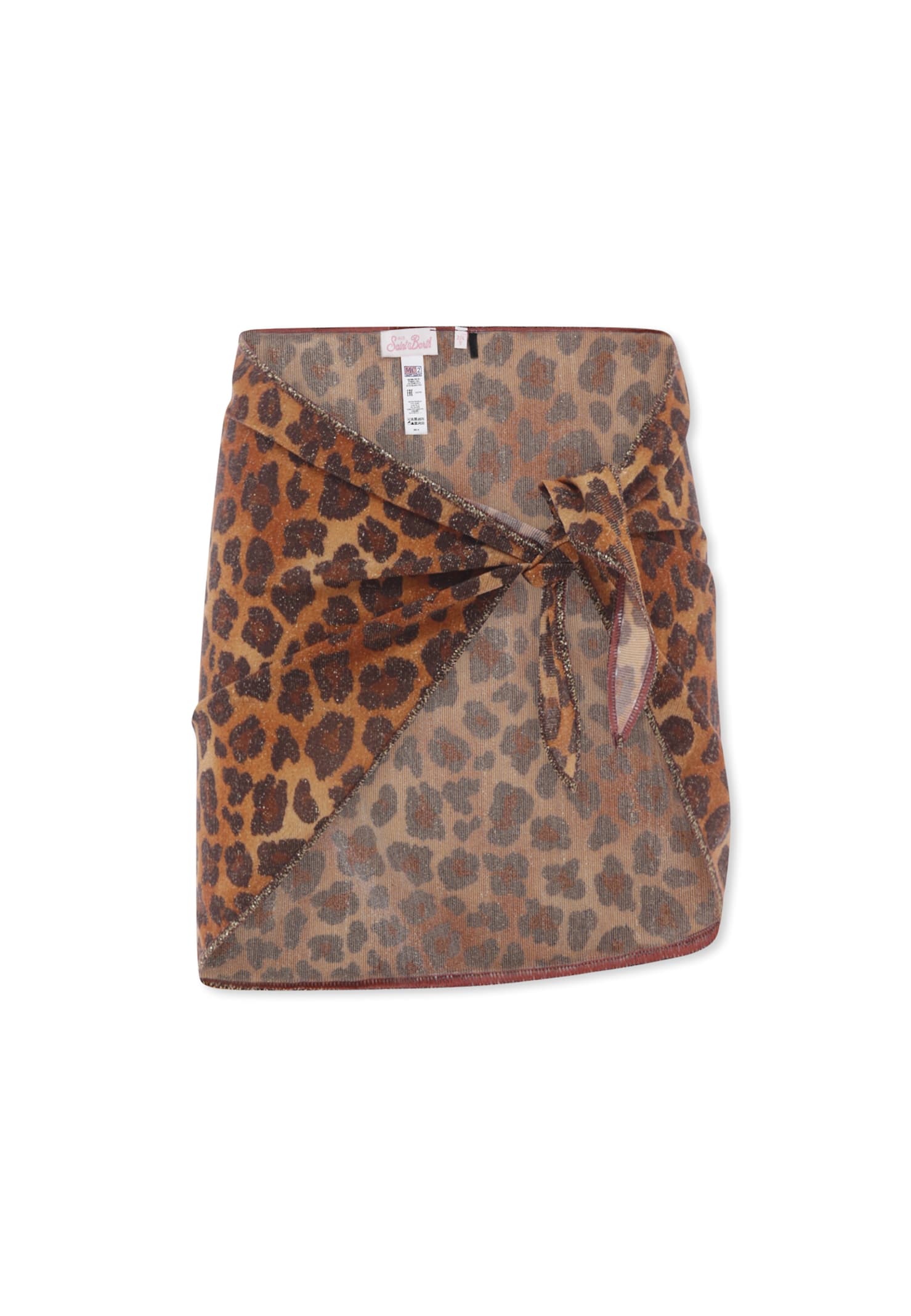 Mc2 Saint Barth Brown Lurex Cover-up For Girl In Brown