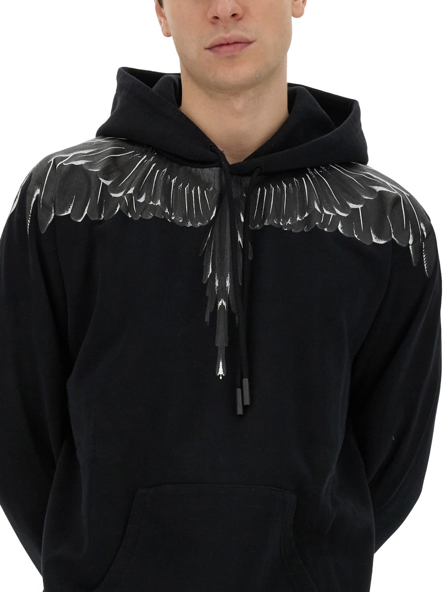 Shop Marcelo Burlon County Of Milan Sweatshirt With Icon Wings Print In Black