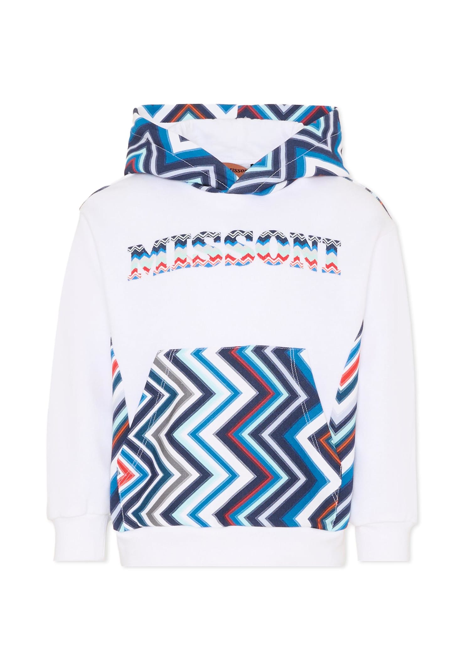 Missoni White Sweatshirr For Kids With Logo In Multi