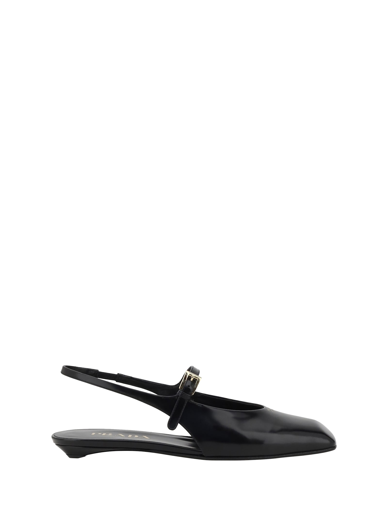 Prada Mary Jane Patent Pointy-toe Slingback Ballerina Flat