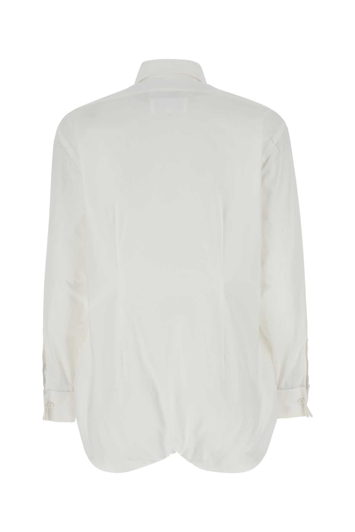 Shop Maison Margiela White Poplin Shirt In 101