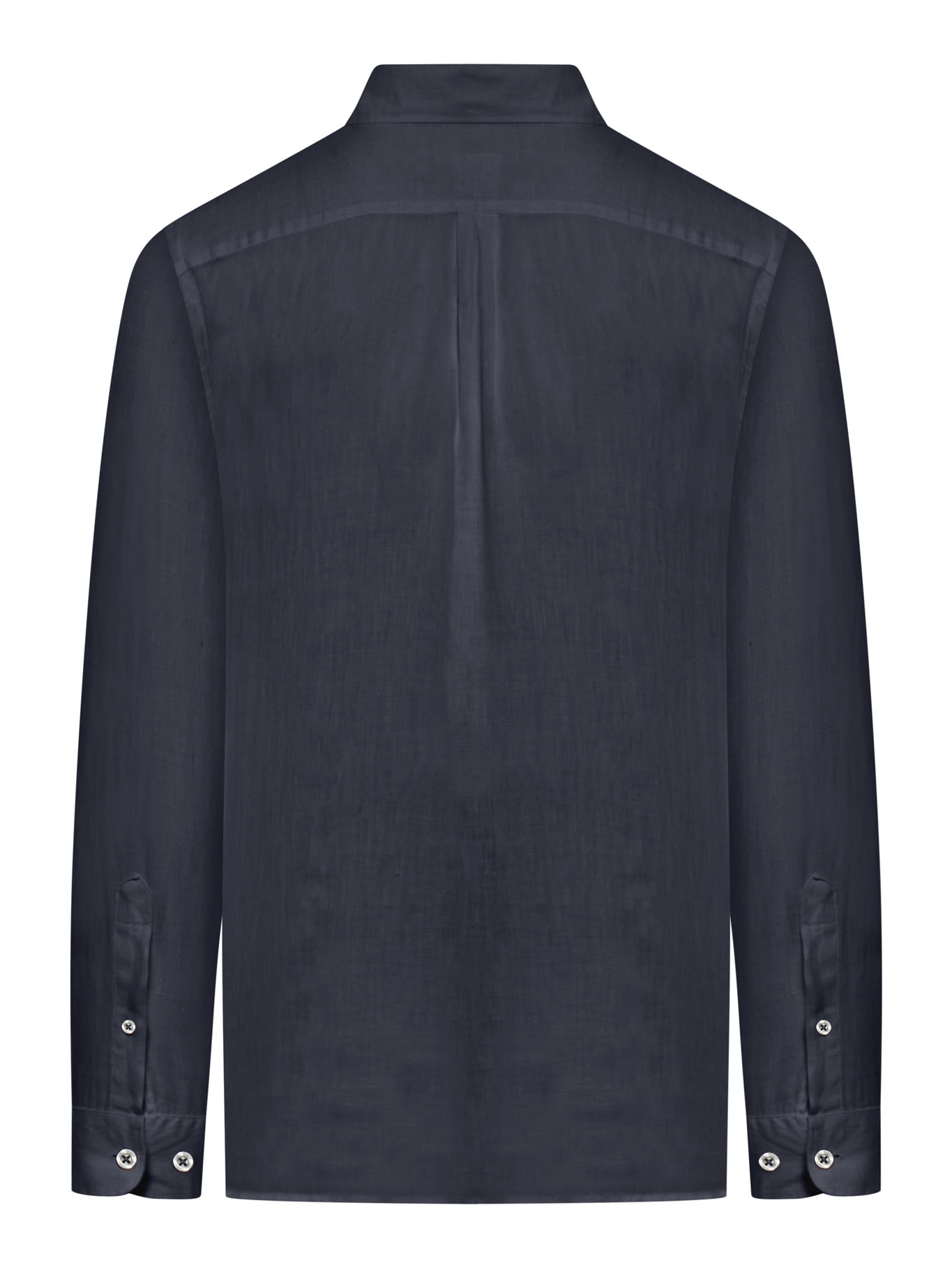 Shop 120% Lino Long Sleeve Regular Fit Men Shirt In Navy Blue