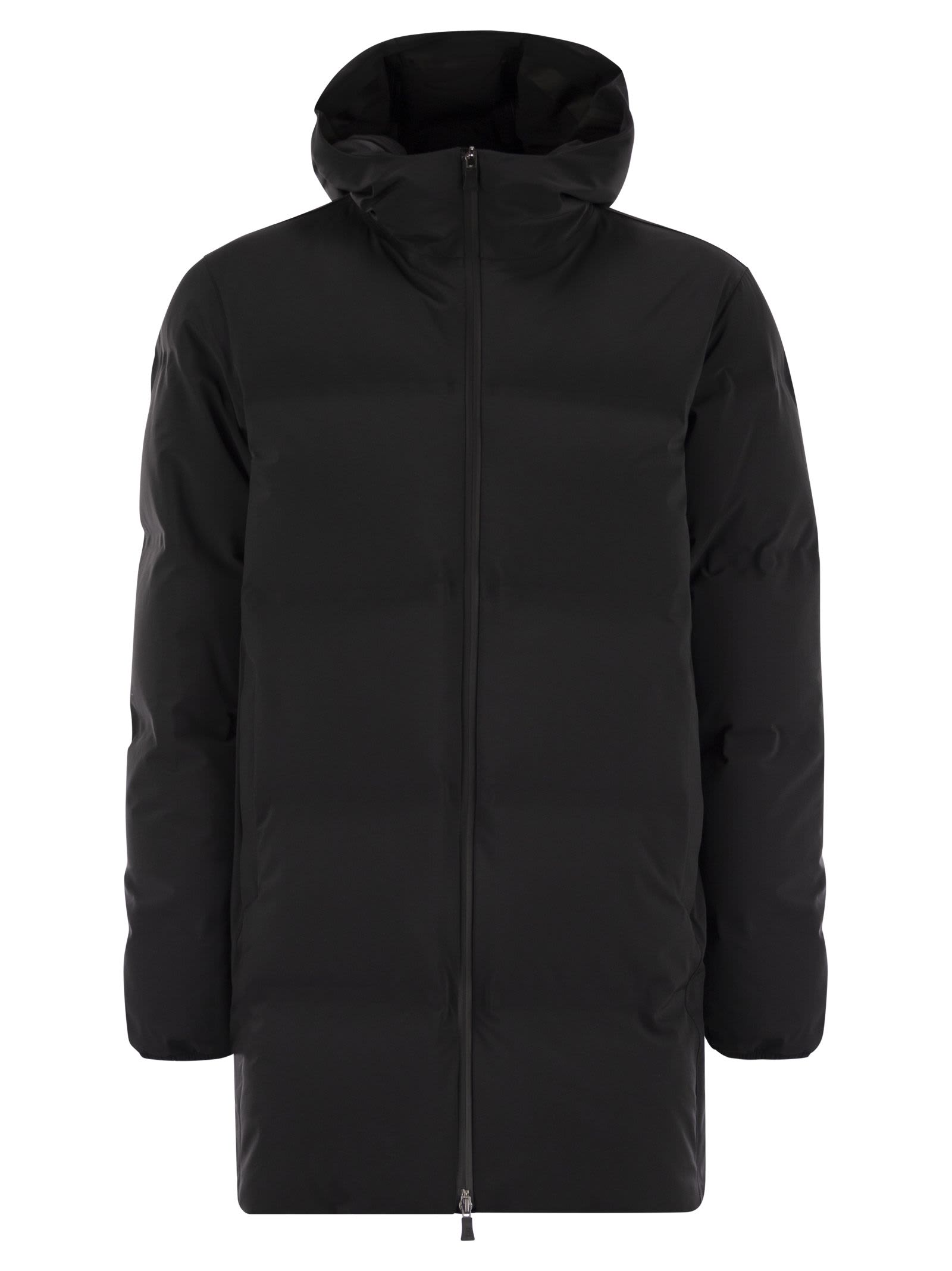 Herno Men New Impact Long Down Jacket With Hood In Black