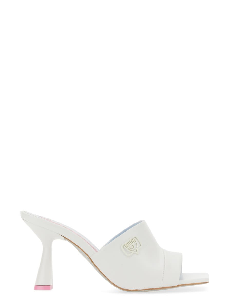 Shop Chiara Ferragni Eyelike Sandal In White