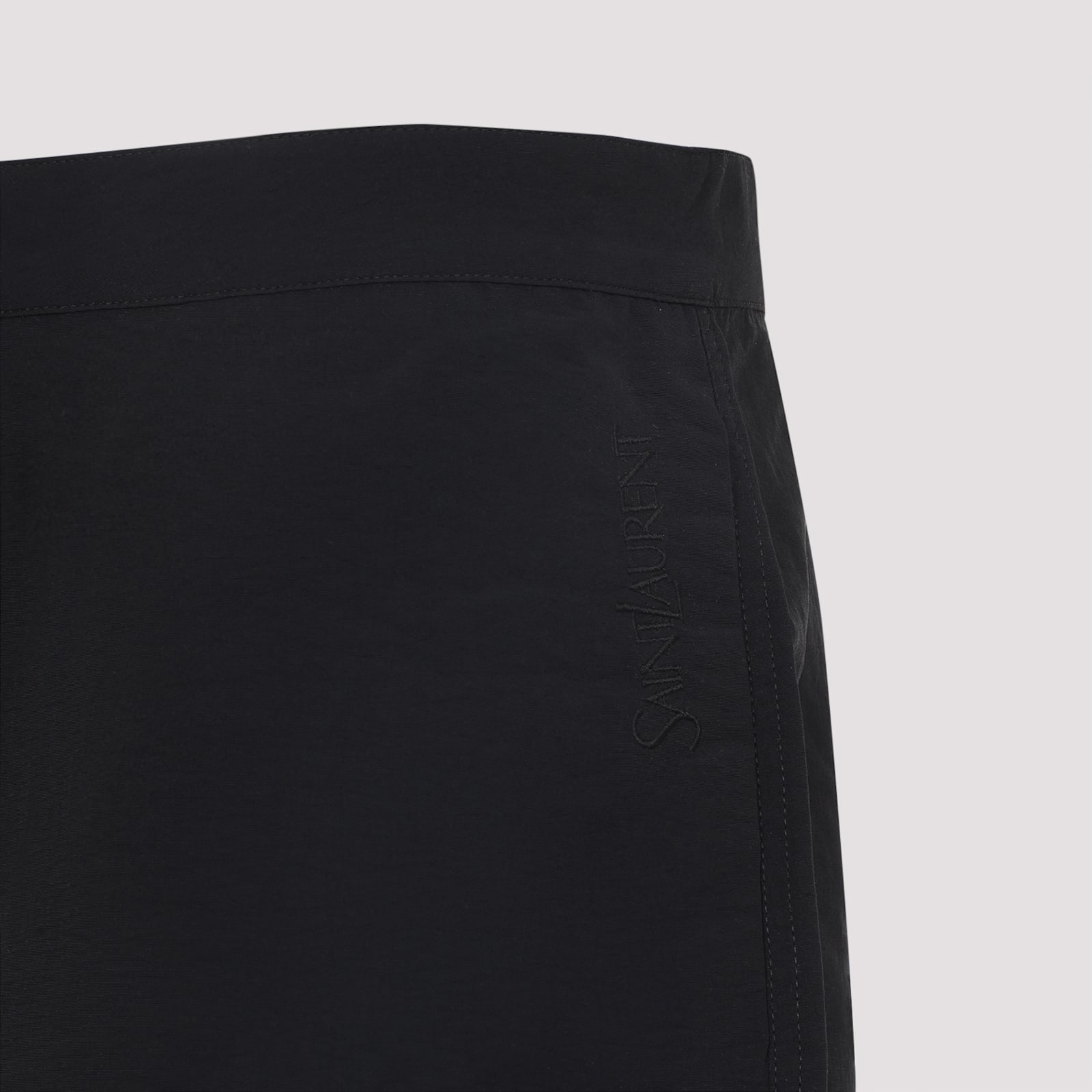 Saint Laurent Logoed Swimshorts In Black
