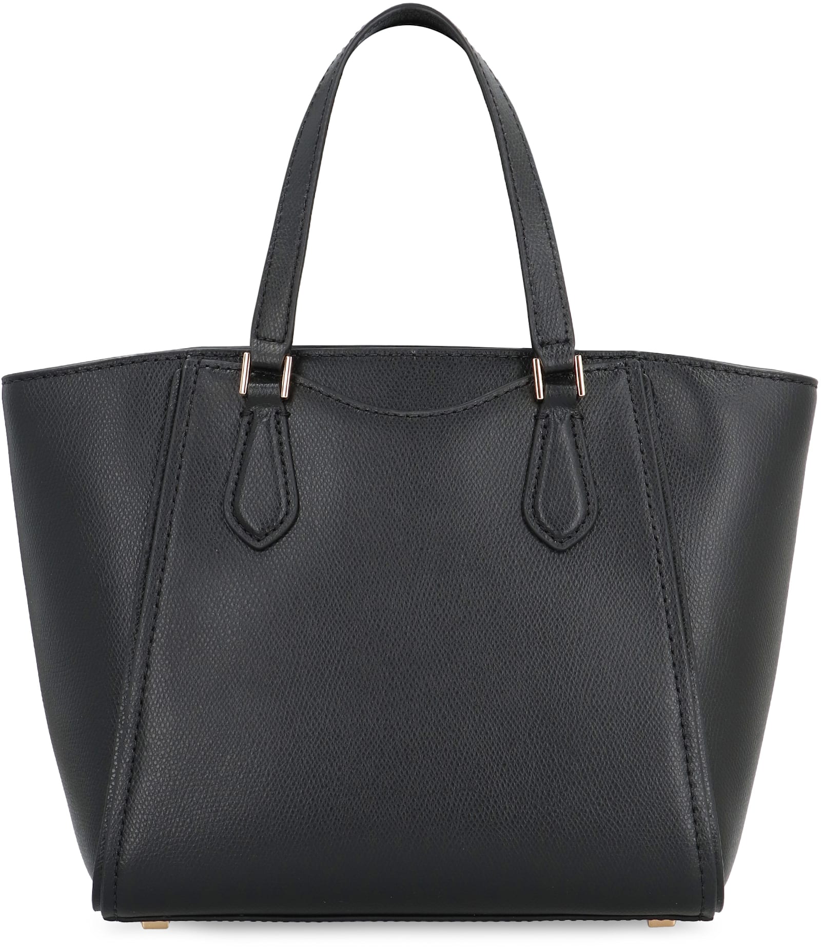 Shop Michael Michael Kors Taryn Leather Tote In Black