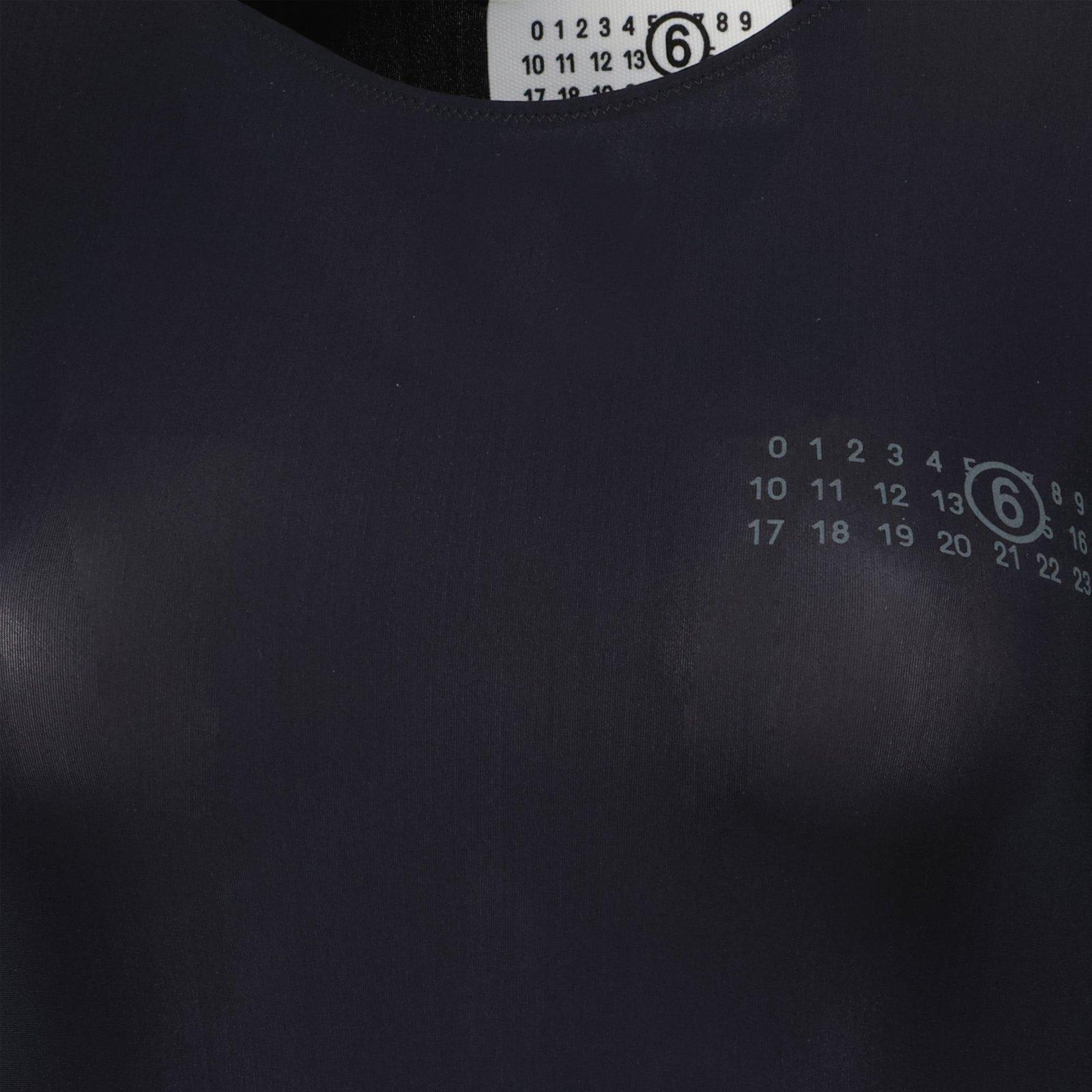 Shop Mm6 Maison Margiela Crewneck Long-sleeved Jumpsuit In Black