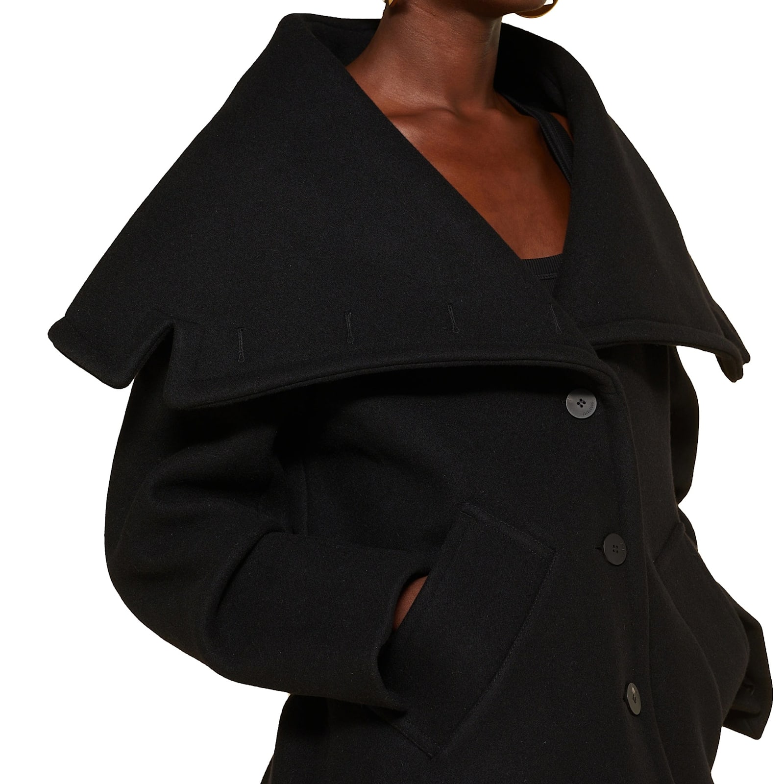 Jacquemus Le Caban Caruso Draped-collar Jacket Women In Black