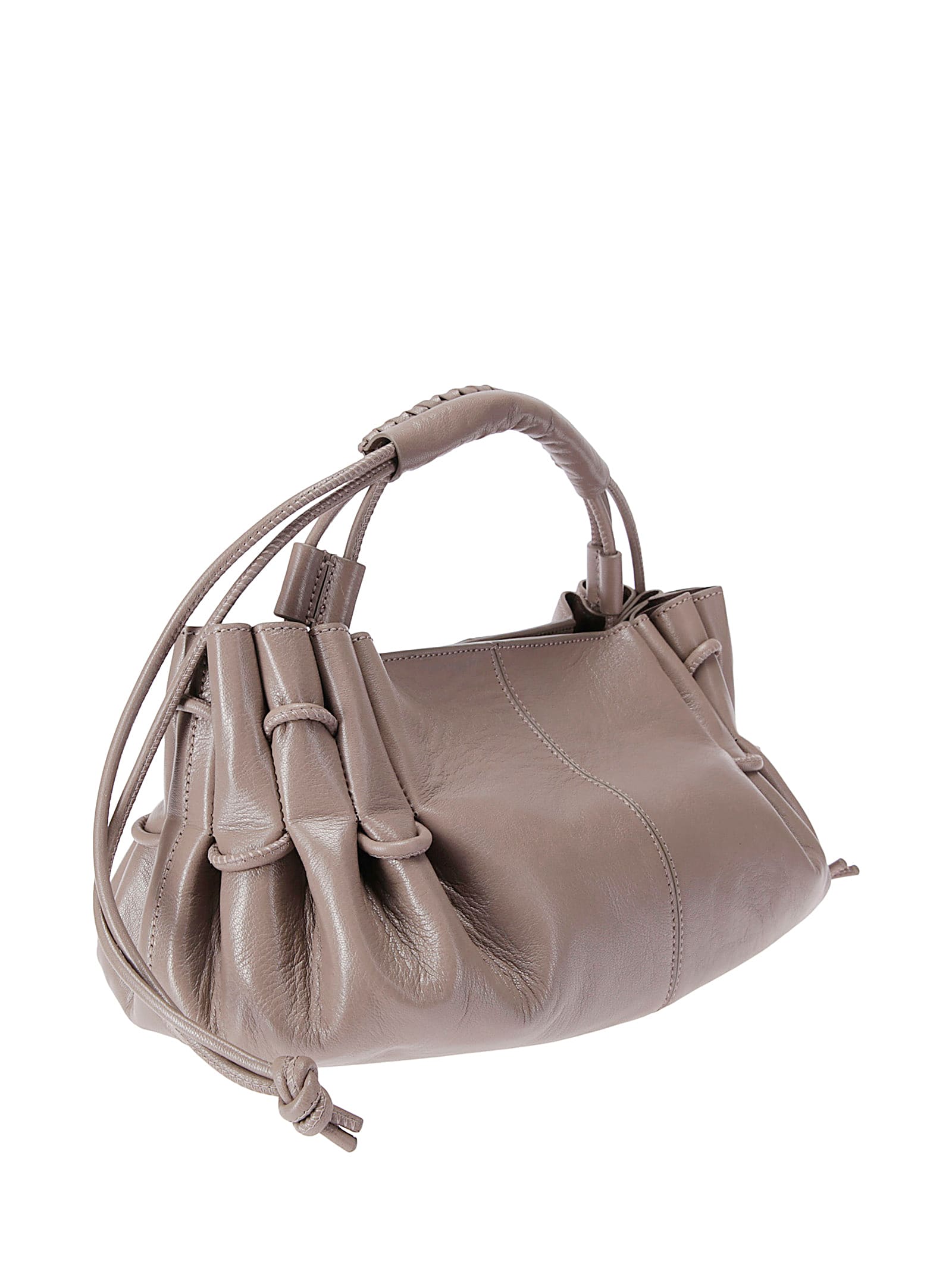 Hereu Mini Arta Braided-handle Lambskin Tote Bag In Brown