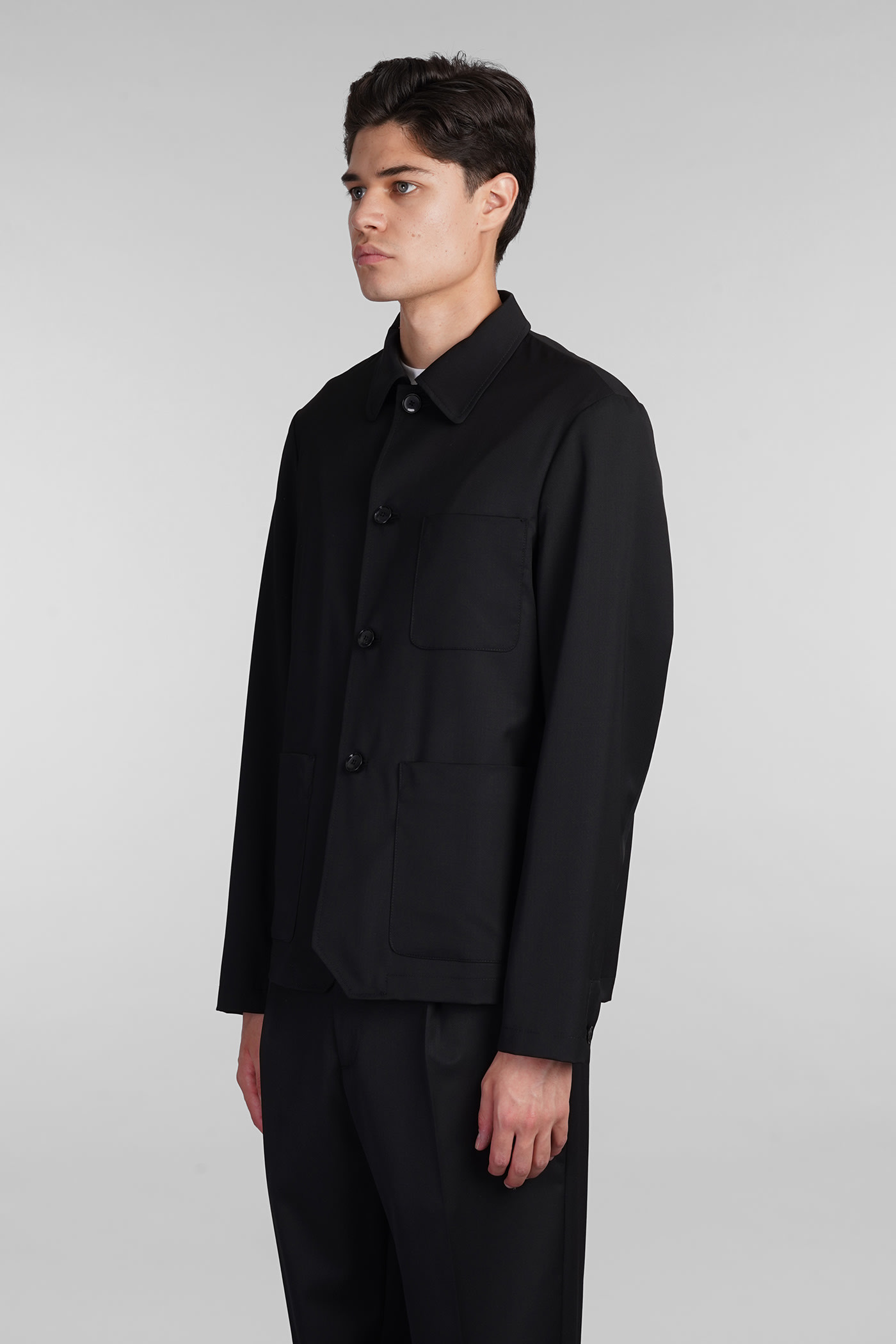 Shop Barena Venezia Visal Shirt In Black Wool