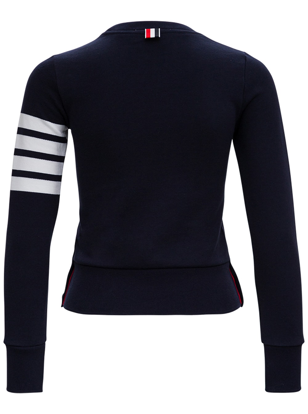 Shop Thom Browne Blue Crewneck Sweatshirt With 4-bar Maxi Logo On The Sleeve In Cotton Woman