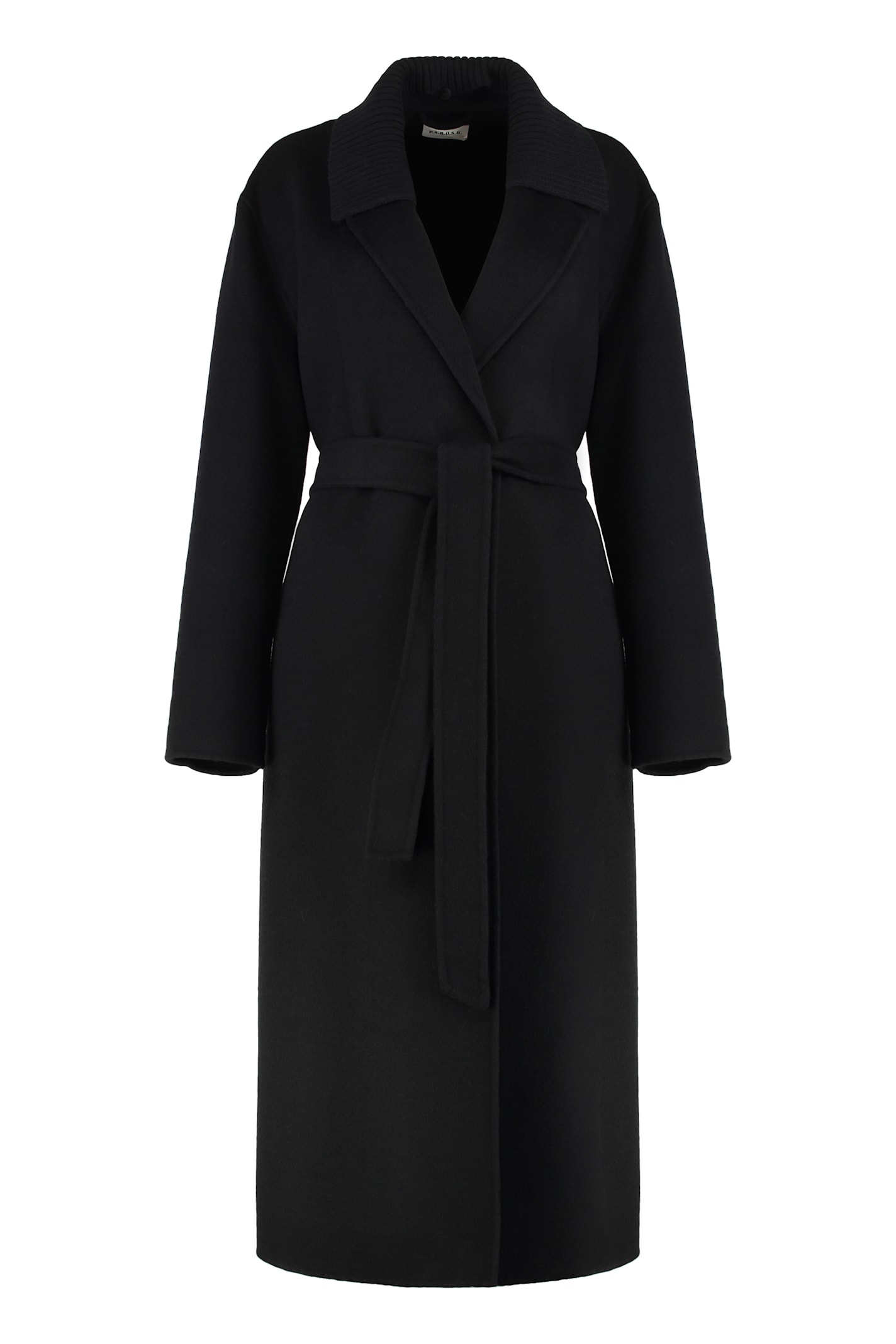 P.a.r.o.s.h Lapel-collar Belted Coat In Black