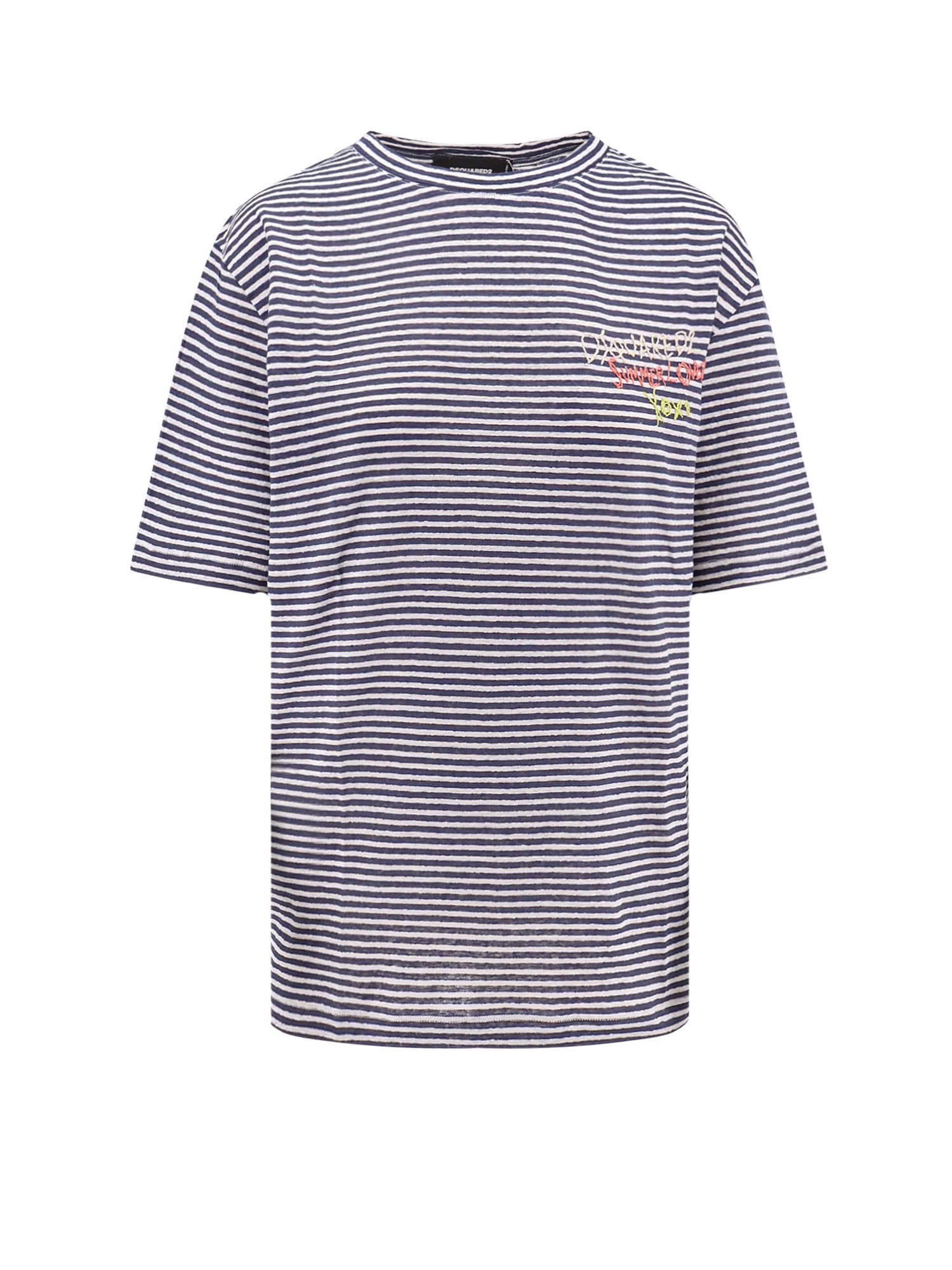 Shop Dsquared2 Summer Lovers Linen T-shirt
