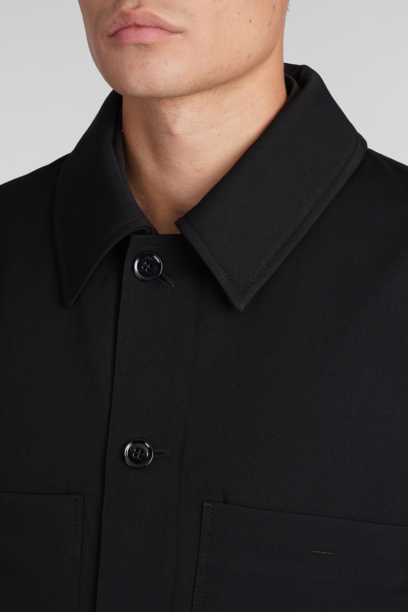 Shop Lemaire Shirt In Black Cotton