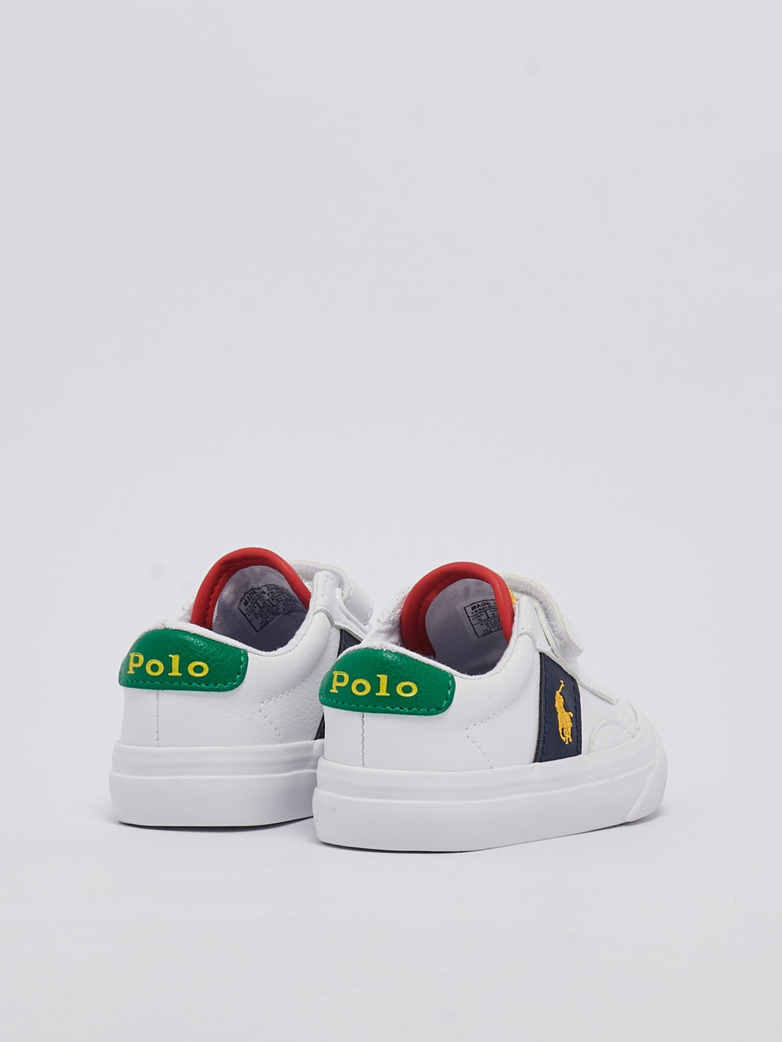 Shop Polo Ralph Lauren Ryley Sneakers Sneaker In Bianco-blu-verde