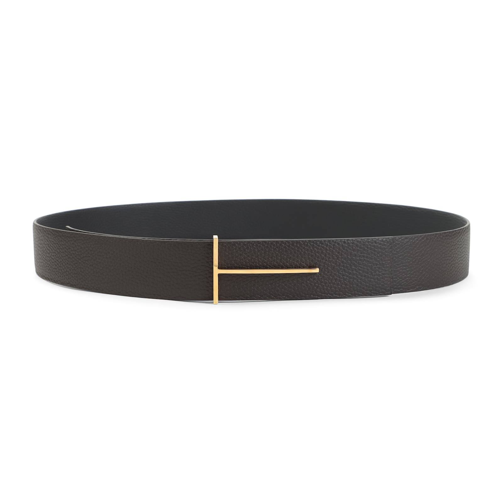 Tom Ford Reversible Leather Belt Adjustable Length Textured In Black