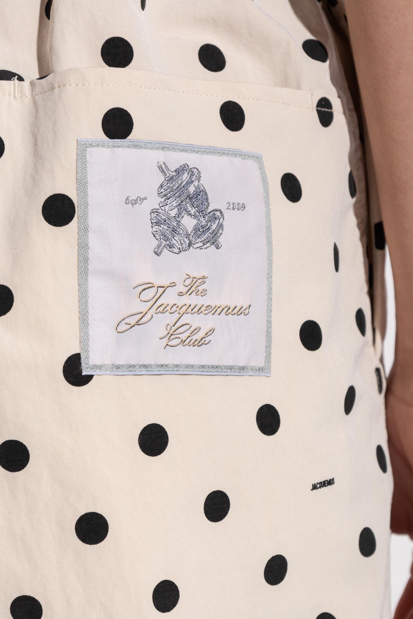 Shop Jacquemus Polka Dot Patterned Shorts In Neutrals