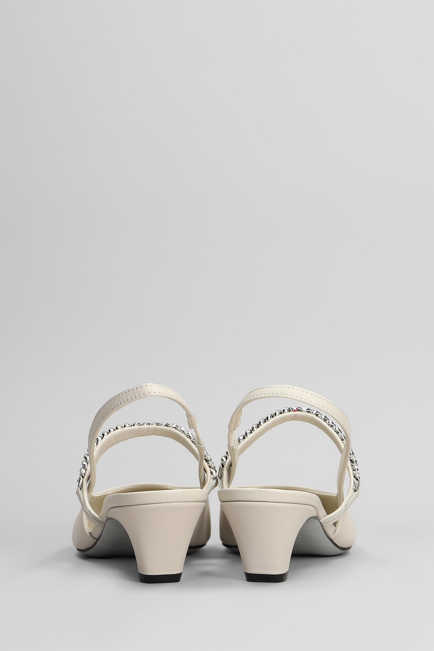 Shop Roberto Festa Mallory Pumps In Beige Leather