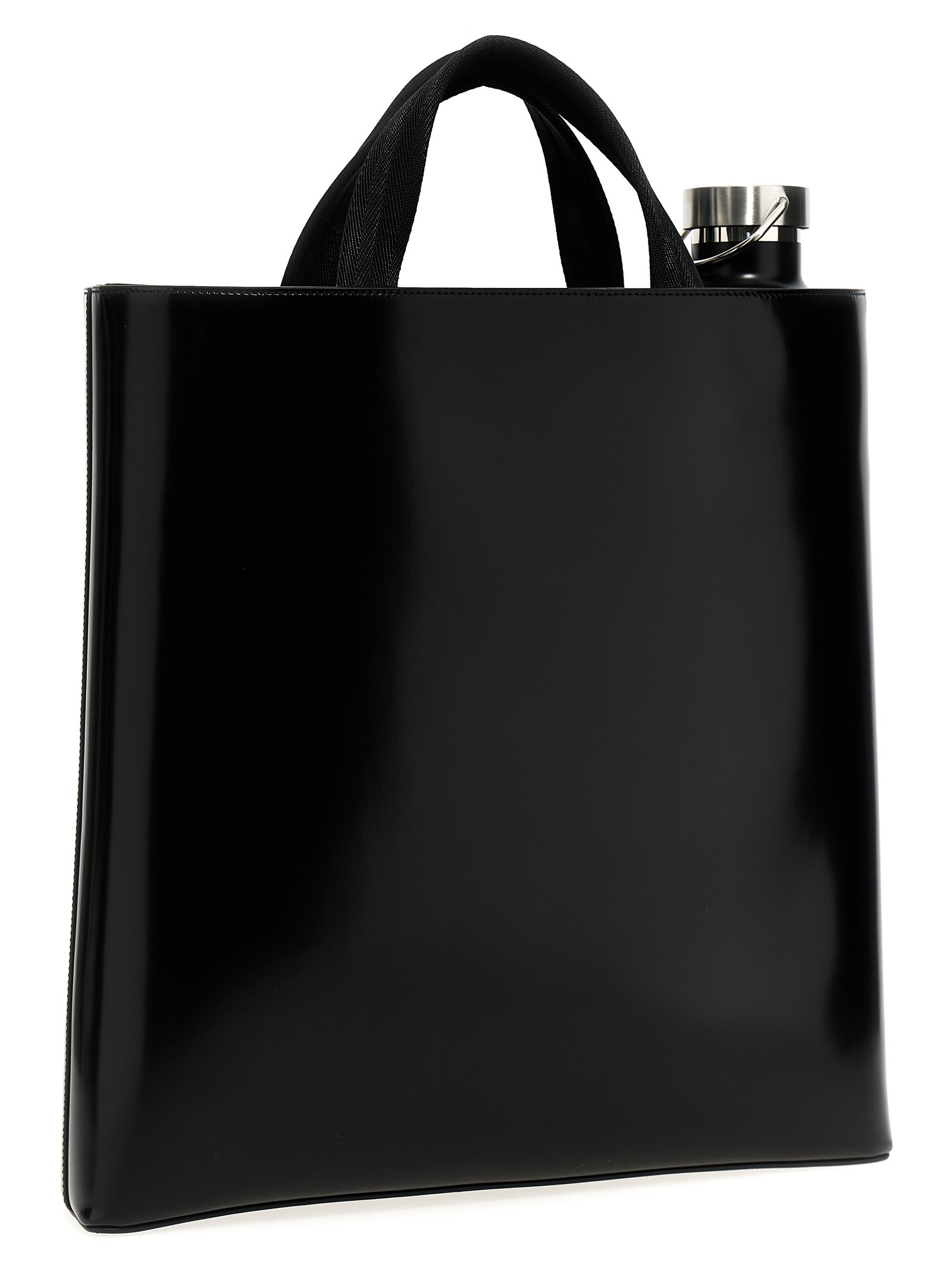 PRADA LEATHER + BOTTLE SHOPPING BAG