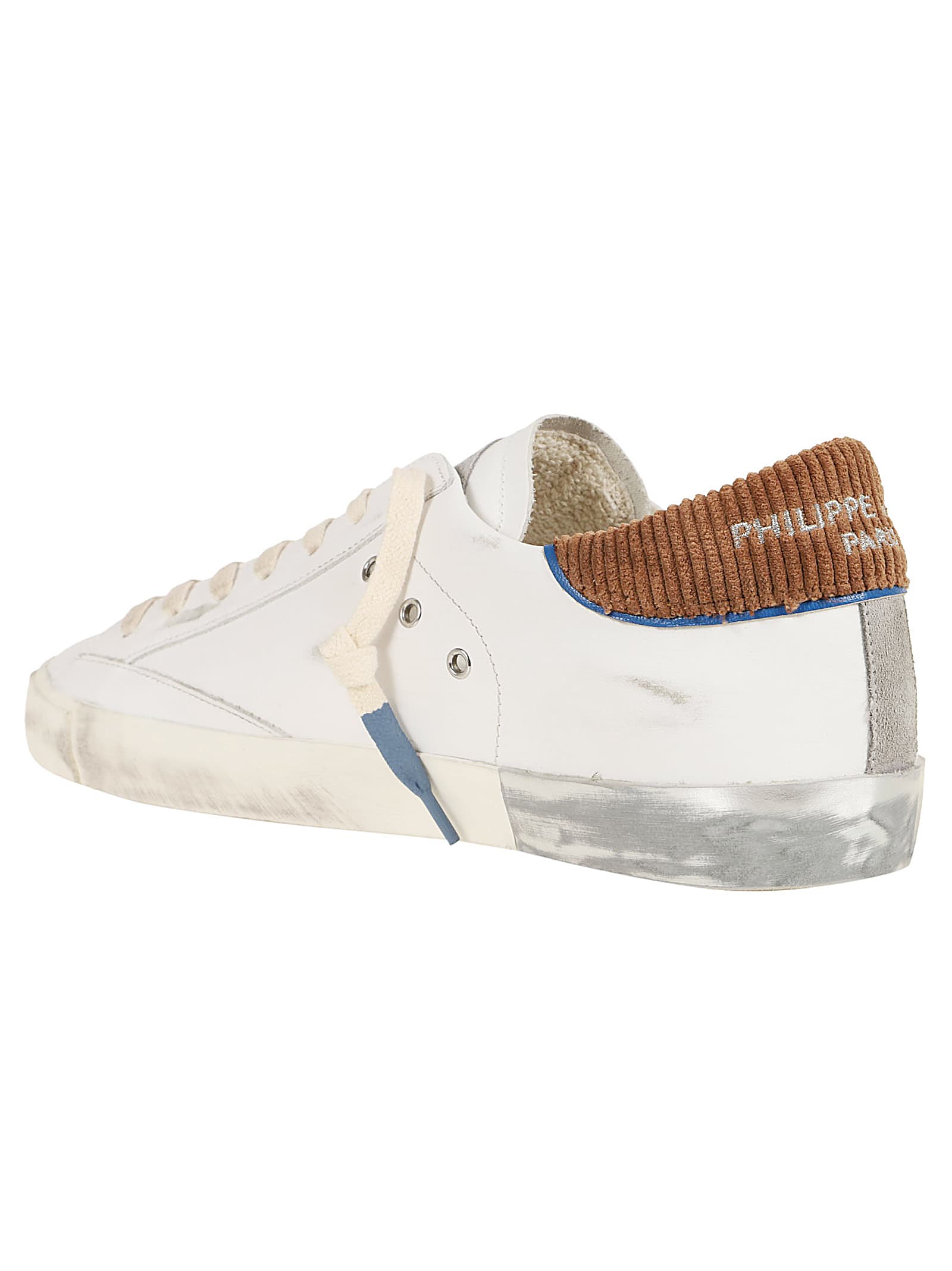 Shop Philippe Model Prsx Low Man In Blanc Cognac