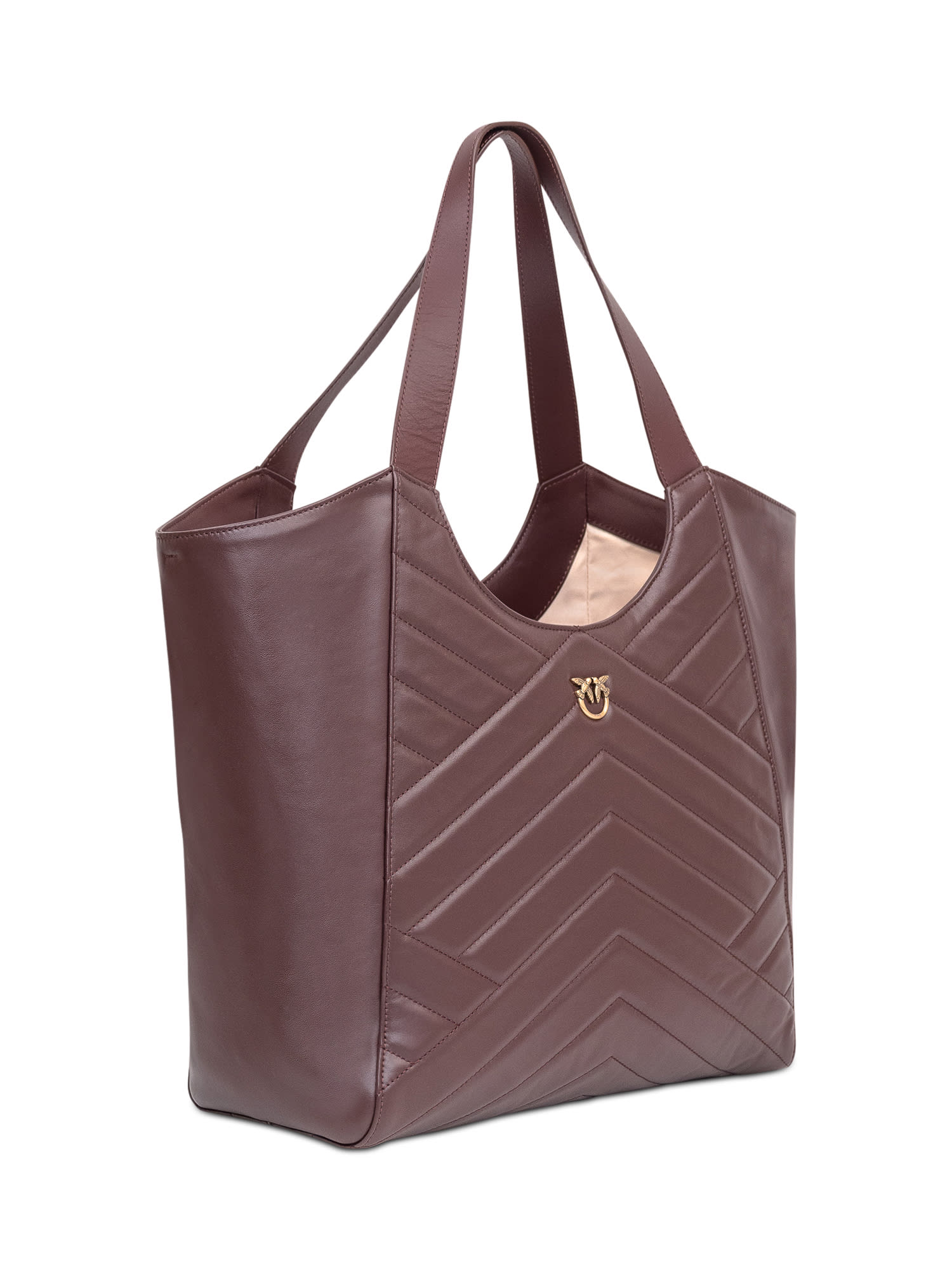 Shop Pinko Puzzle Tote Bag In Ciocc.amaro-antique Gold