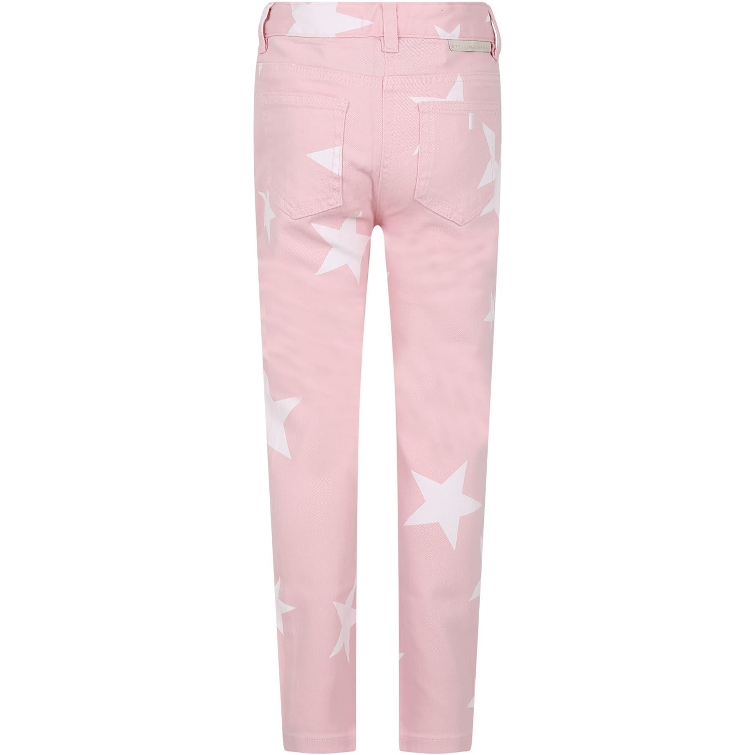 Shop Stella Mccartney Pink Jeans For Girl With Stars And Logo