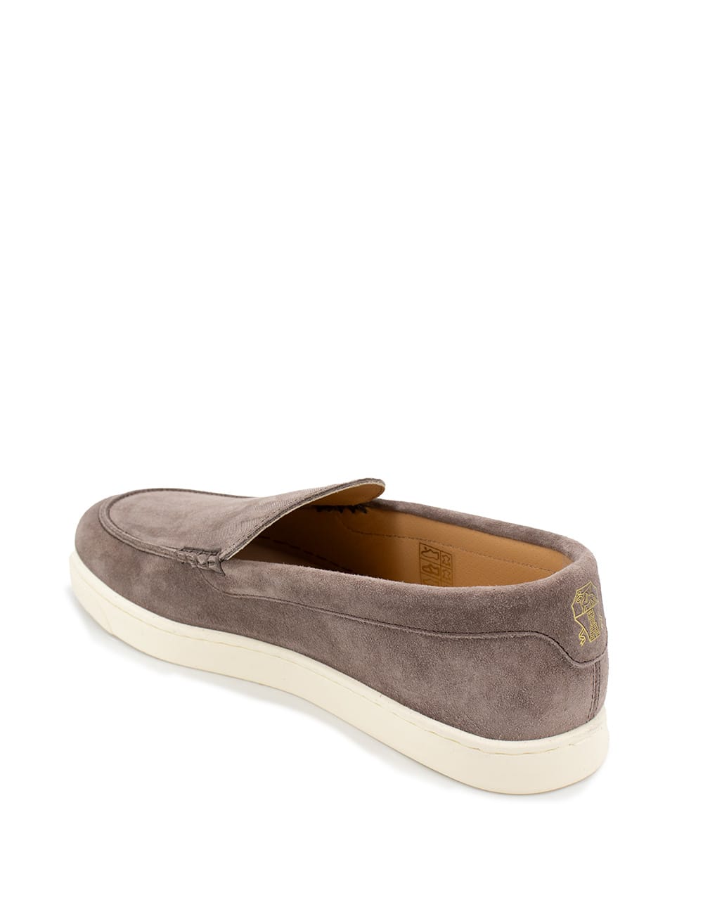 Brunello Cucinelli Suede Logo Loafers In Bisonte