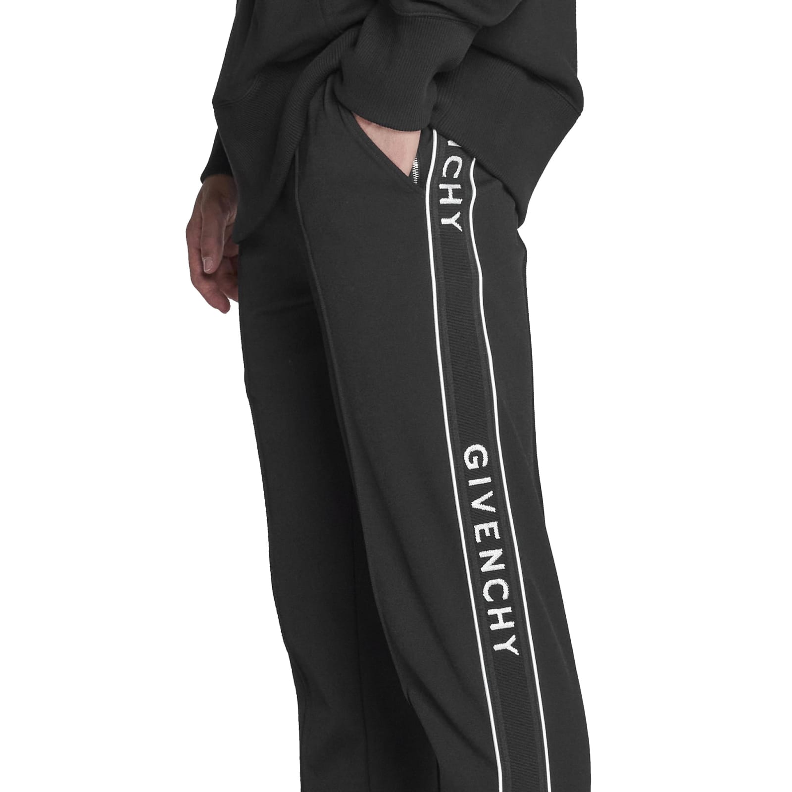 Shop Givenchy Logo Pants In Black