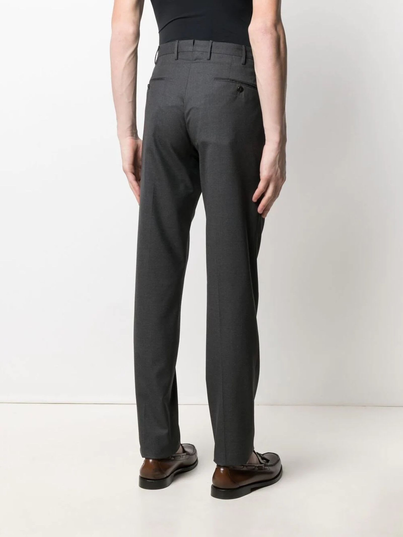 Shop Incotex Grey Virgin Wool Slim-fit Tailored Trousers