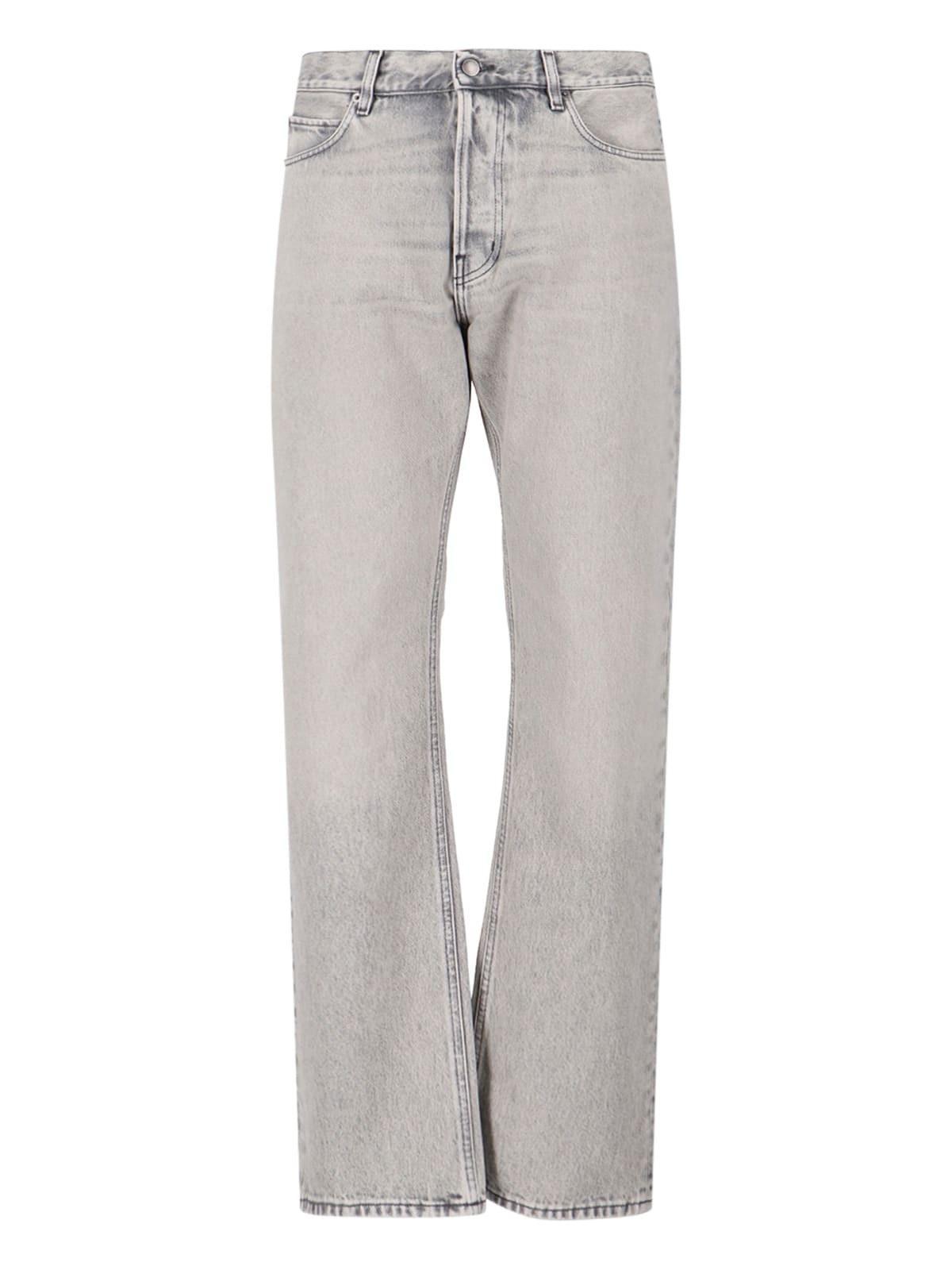 Haikure Straight Leg Five-pocket Trousers Rivet Accents In Gray