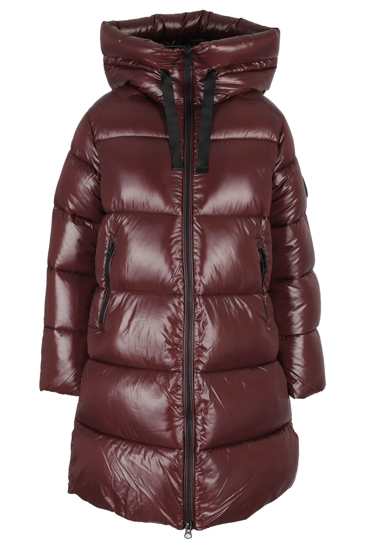 Save The Duck Isabel Insulated Puffer Coat In Burgundy Black