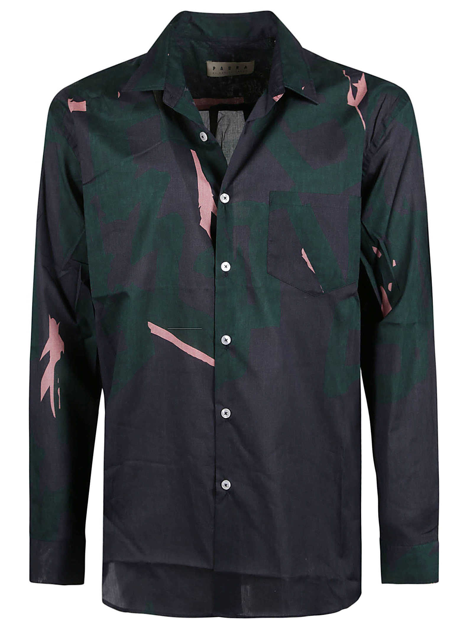 Shop Paura Semi Print Shirt In Grey