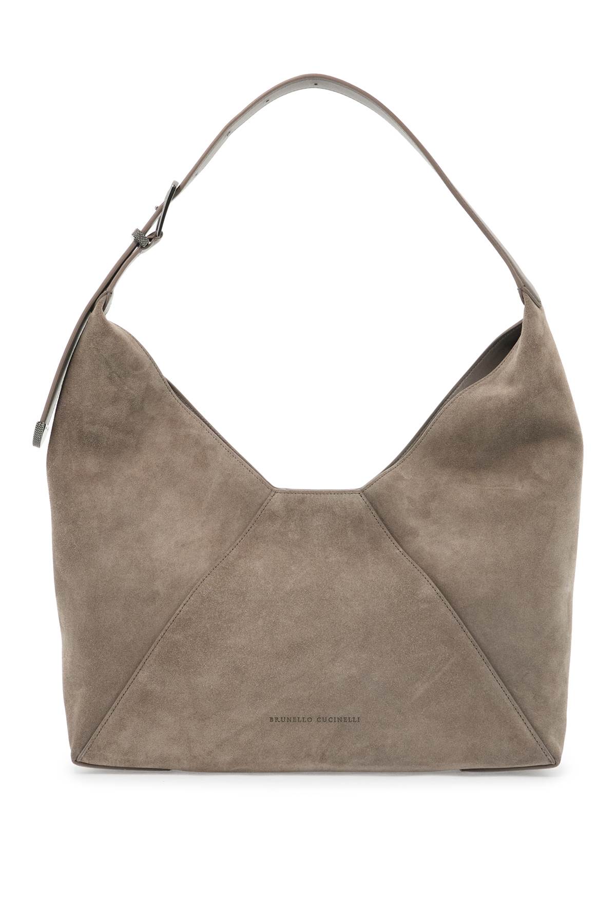 Shop Brunello Cucinelli Bc Duo Suede Leather Hobo Bag With In Ossido