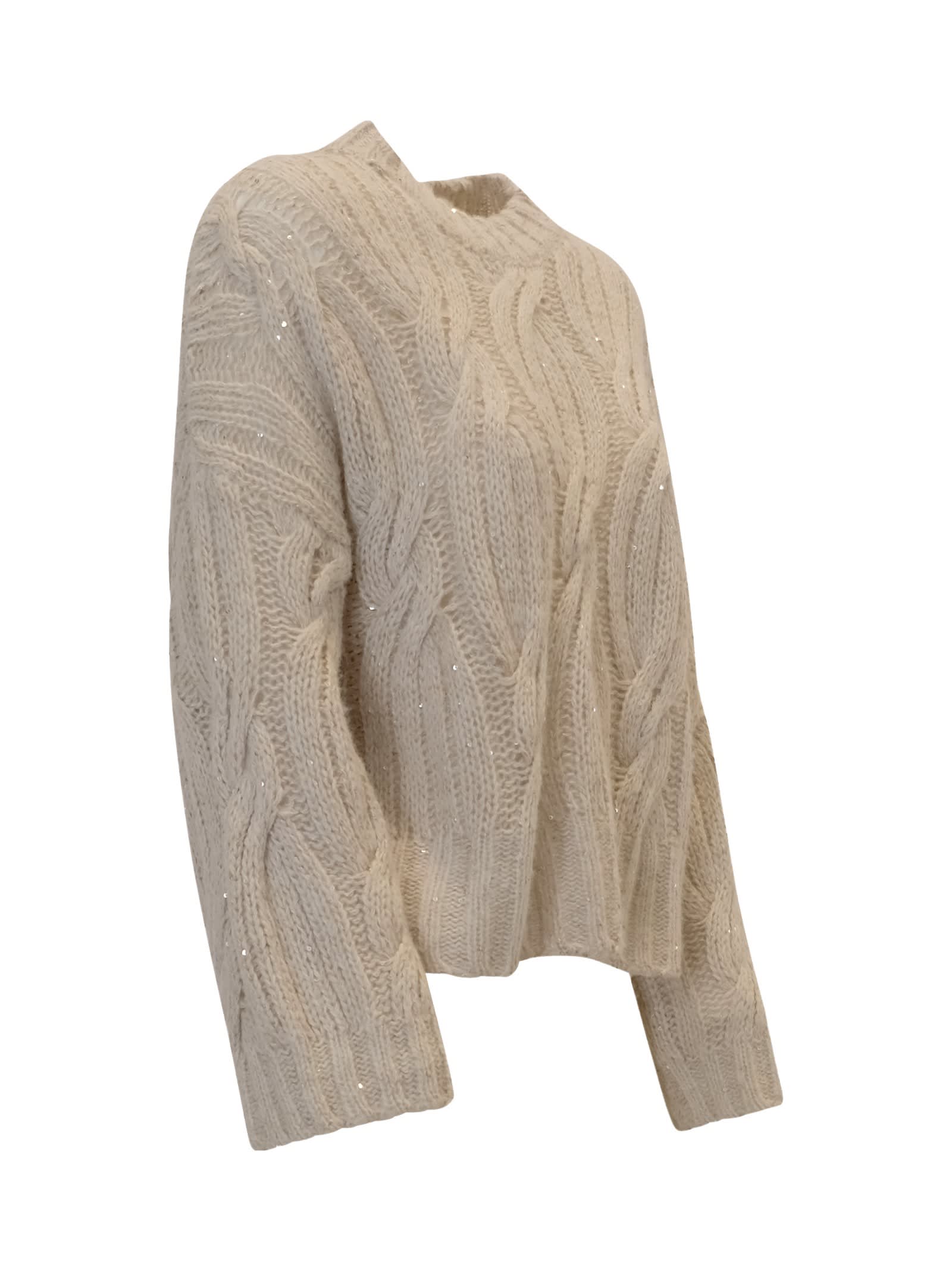 Shop Antonelli Golia Beige Wool Sweater