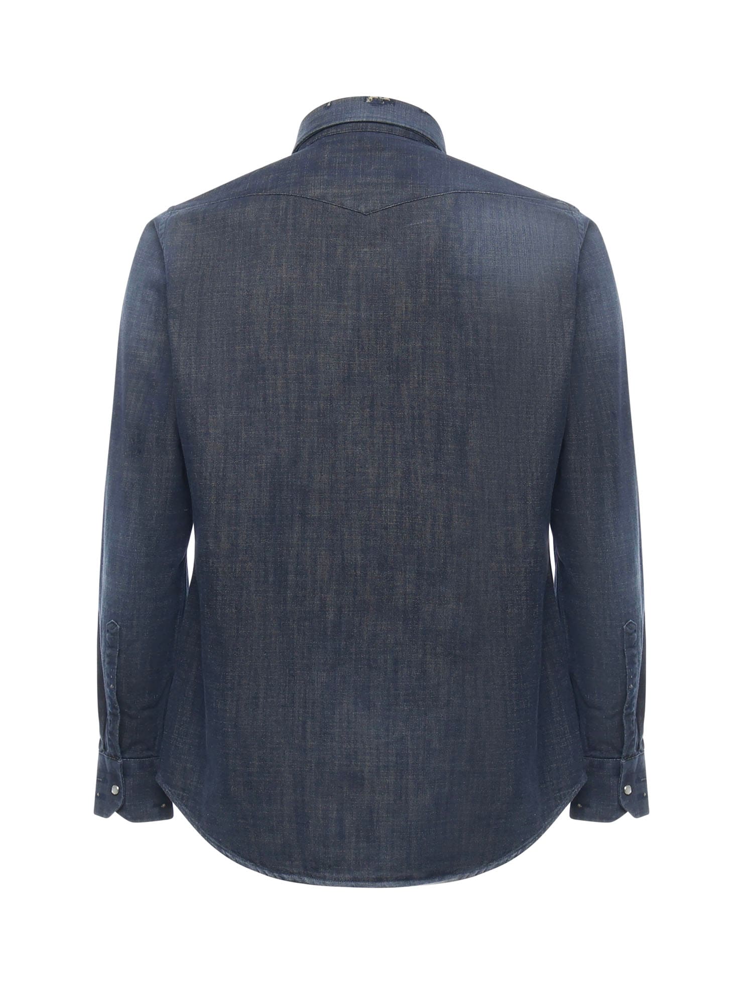 Sartorio Napoli Texas Cotton Denim Shirt In Blue