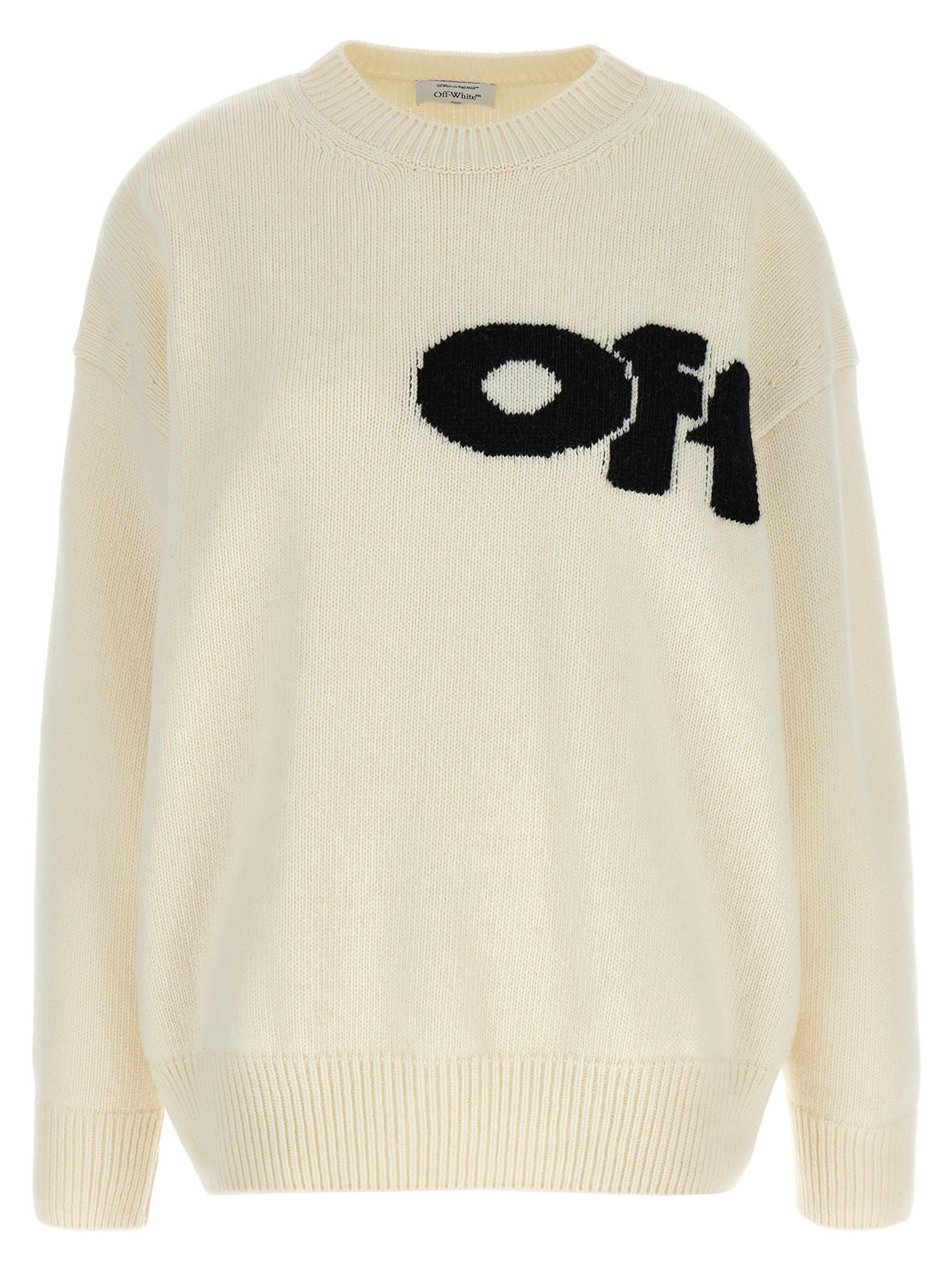 Shop Off-white Shared Logo Sweater In White/black