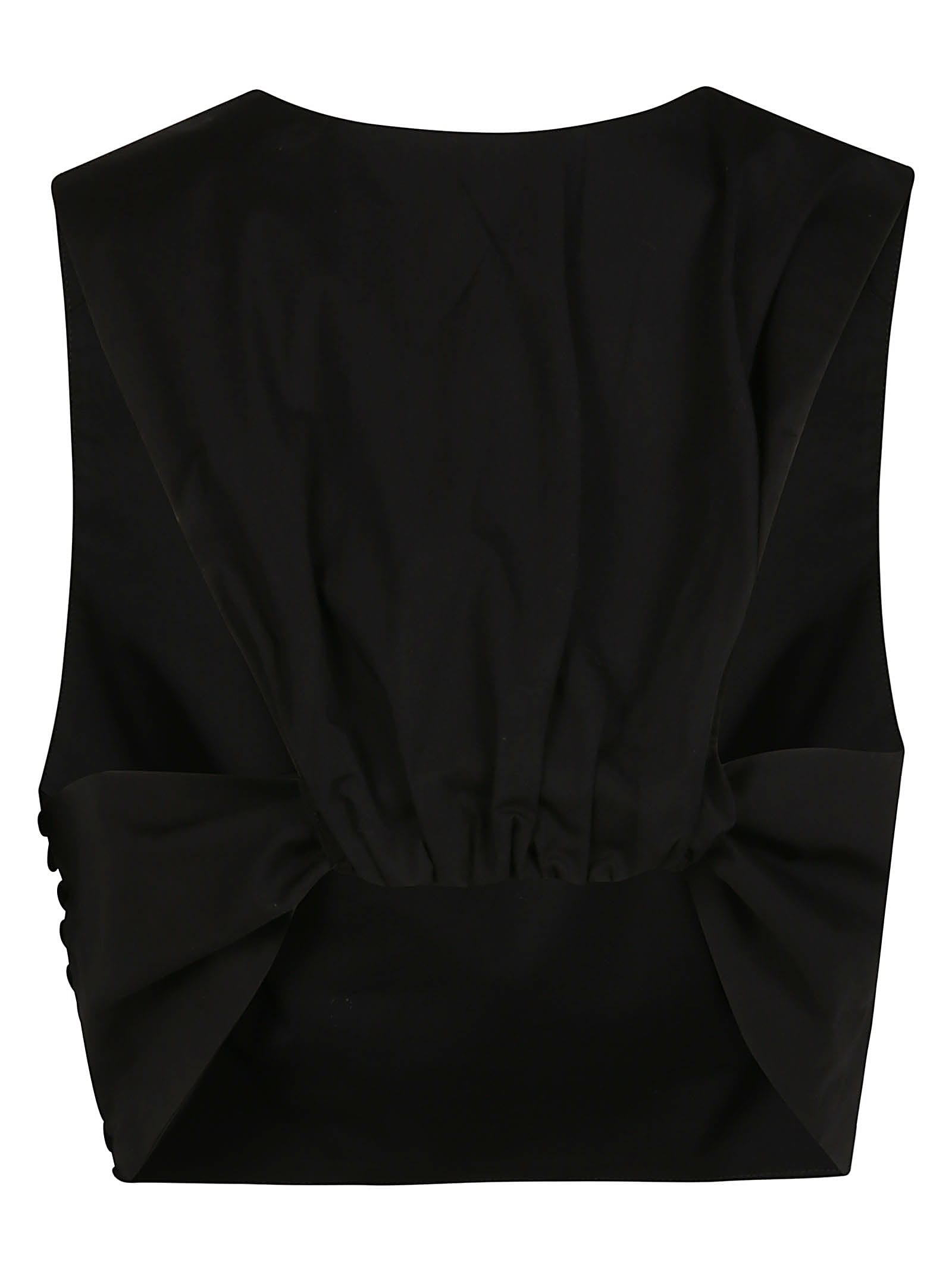 Shop Federica Tosi Cut-out Top In Nero
