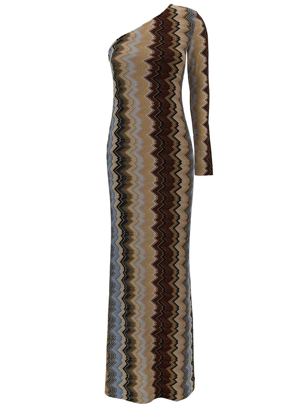 MISSONI Paneled satin-jacquard and crochet-knit midi dress