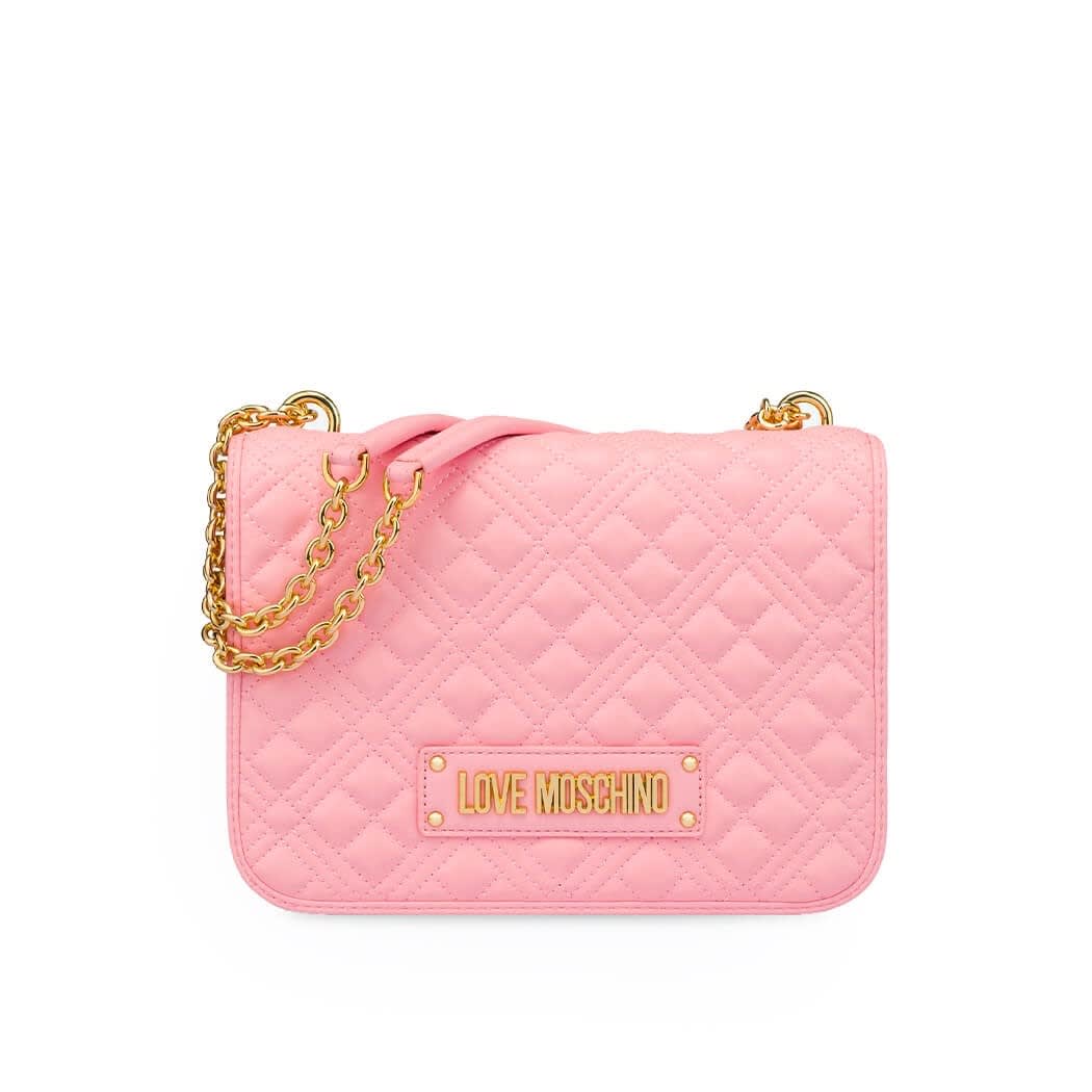 Love Moschino Quilted Pink Large Crossbody Bag