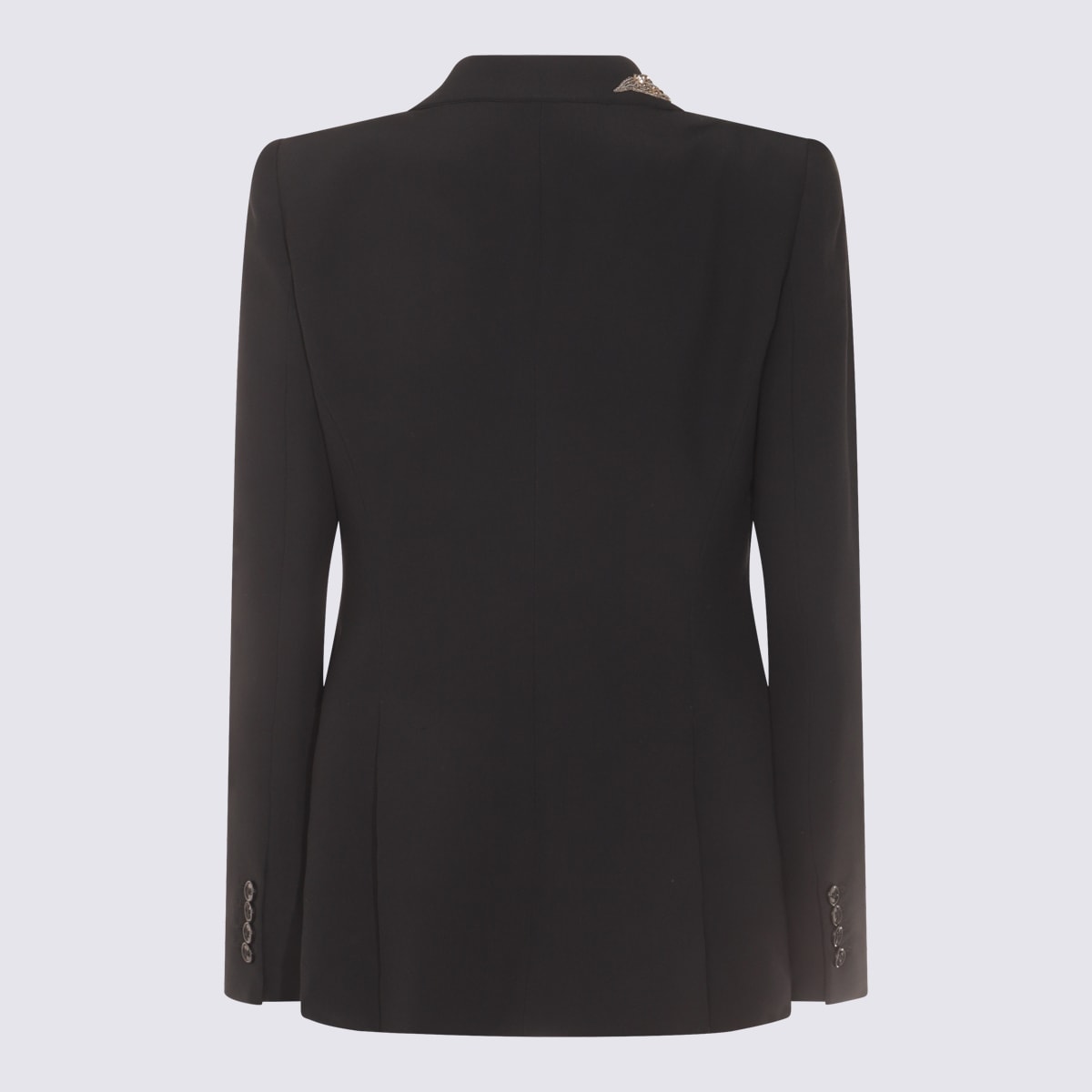 Alexander Mcqueen Floral Crystal One-button Crepe Blazer