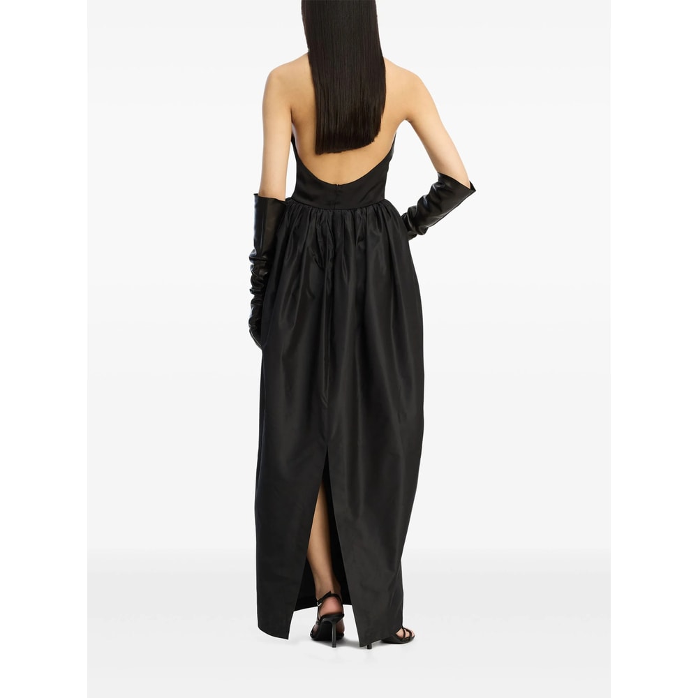 Rotate Birger Christensen Satin Taffeta Maxi Dress In Black