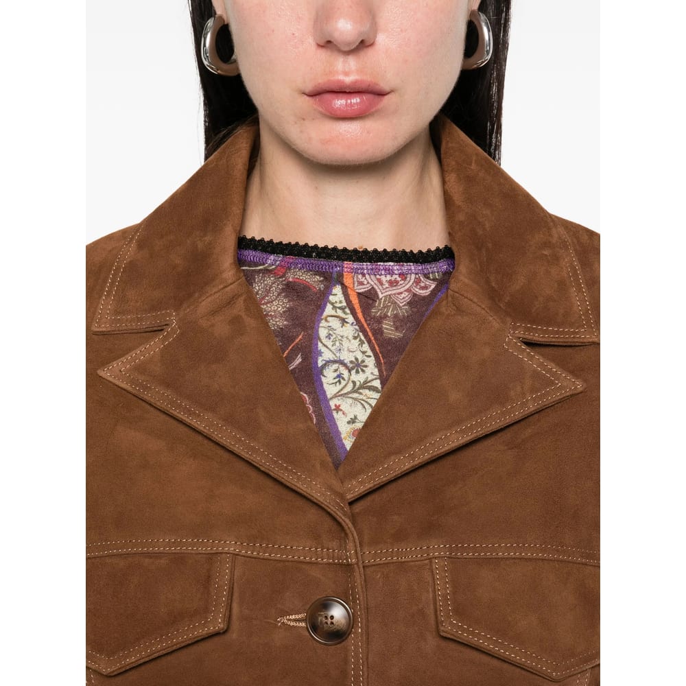 Siedres Button-up Flap-pockets Jacket In Brown