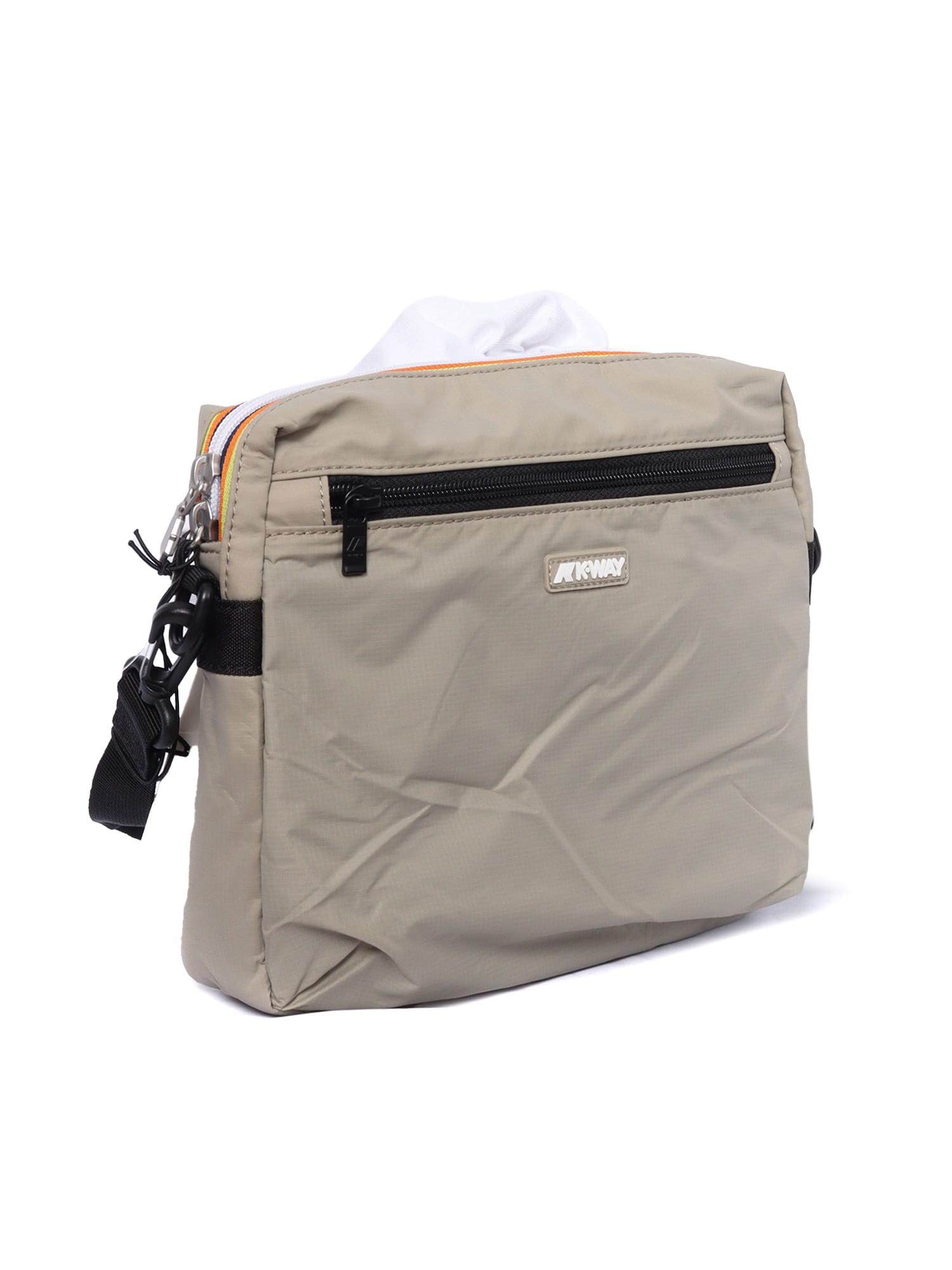 K-way Moire Pouch Bag In Neutral