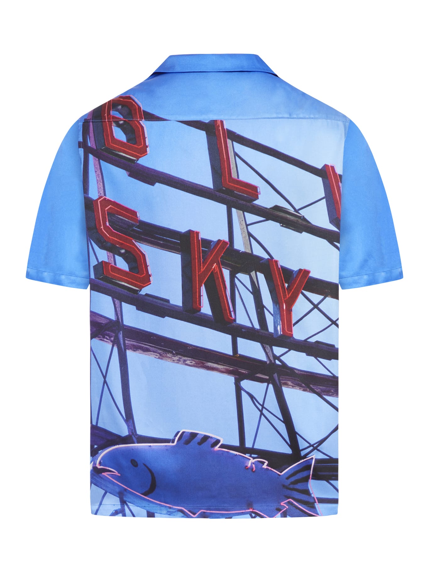 Shop Blue Sky Inn Red Neon Sign Shirt In Red Red Neon